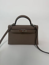 Hermés Mini Kelly Gris Asphalt In Epsom Leather With PHW