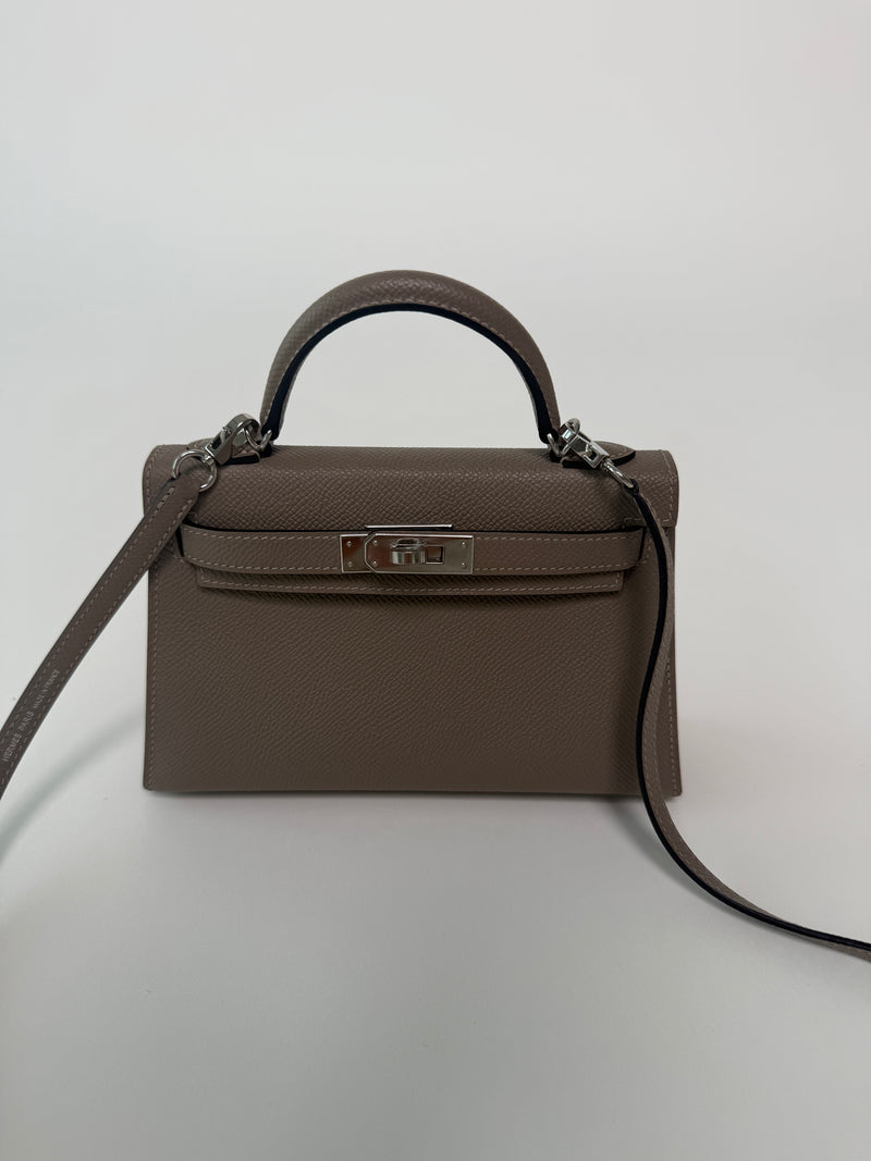 Hermés Mini Kelly Gris Asphalt In Epsom Leather With PHW