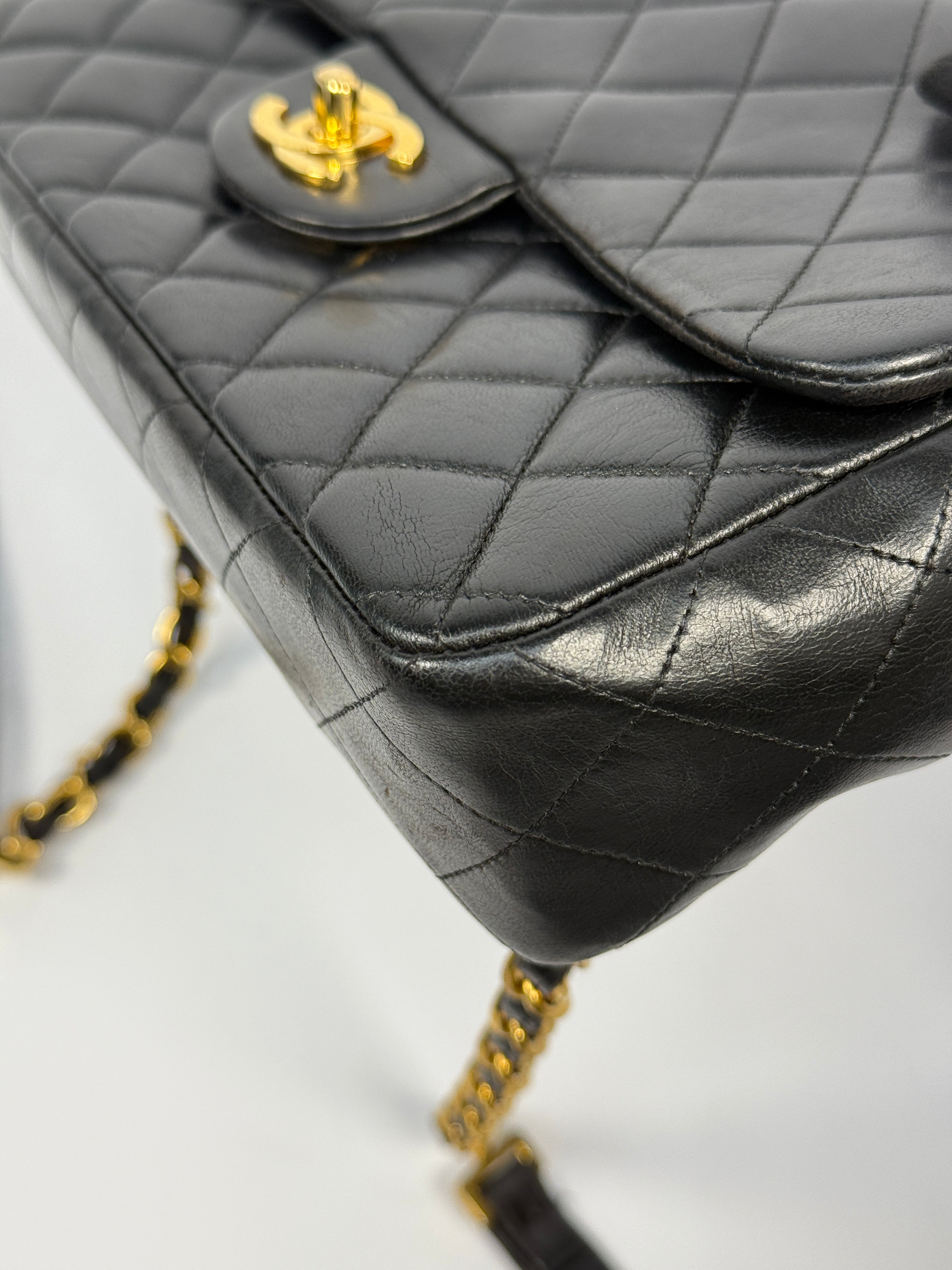Chanel Medium Classic Vintage  Backpack In Black Lambskin With 24kt Gold Hardware, Authentic And Preloved In Excellent Condition