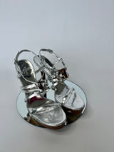 Gucci Silver Bamboo Icon Sandal Heels  (Size 38.5/UK 5.5)