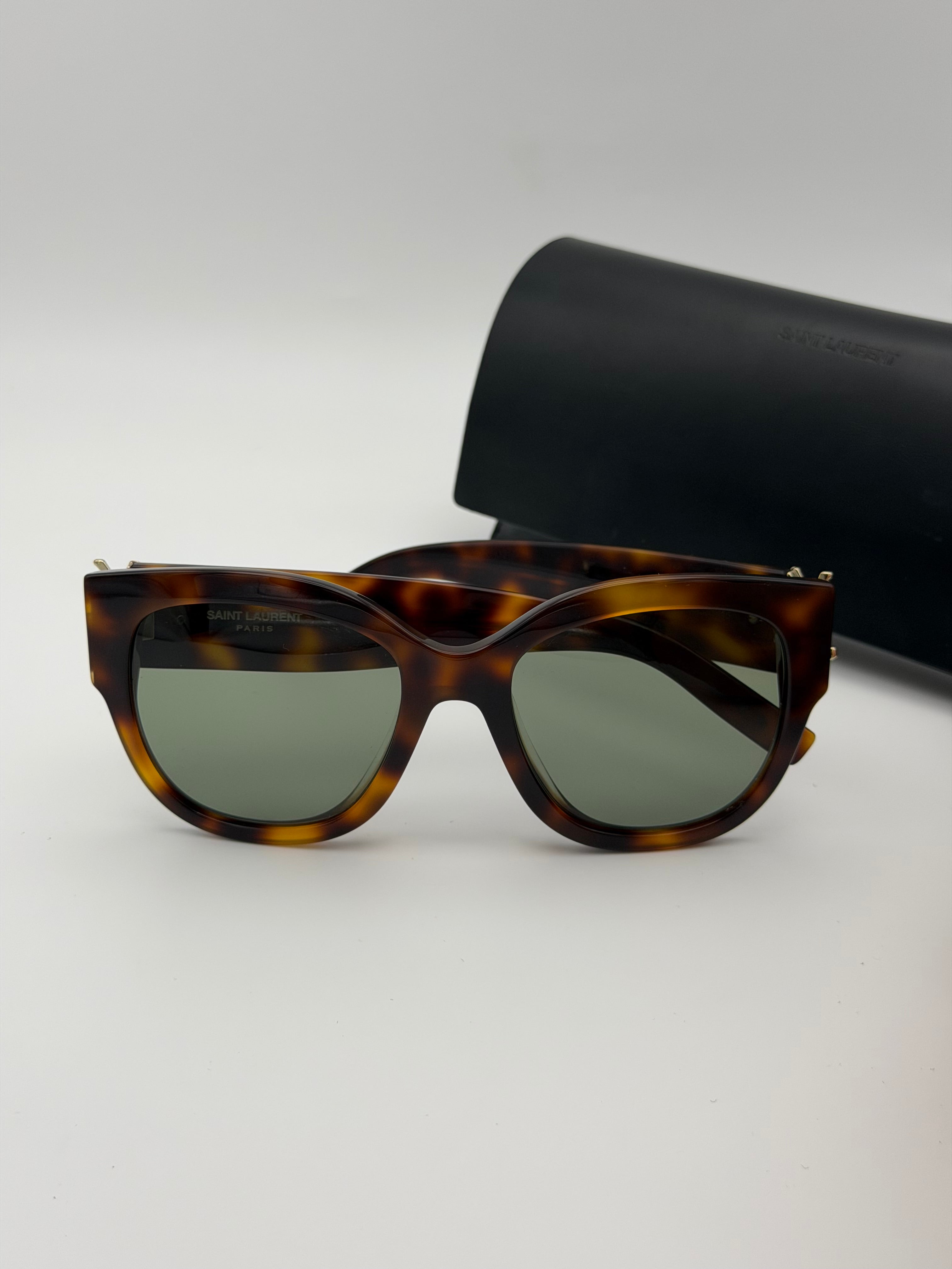 Saint Laurent Oversized Sunglasses With Pale Gold Hardware. Authentic and preloved in excellent condition