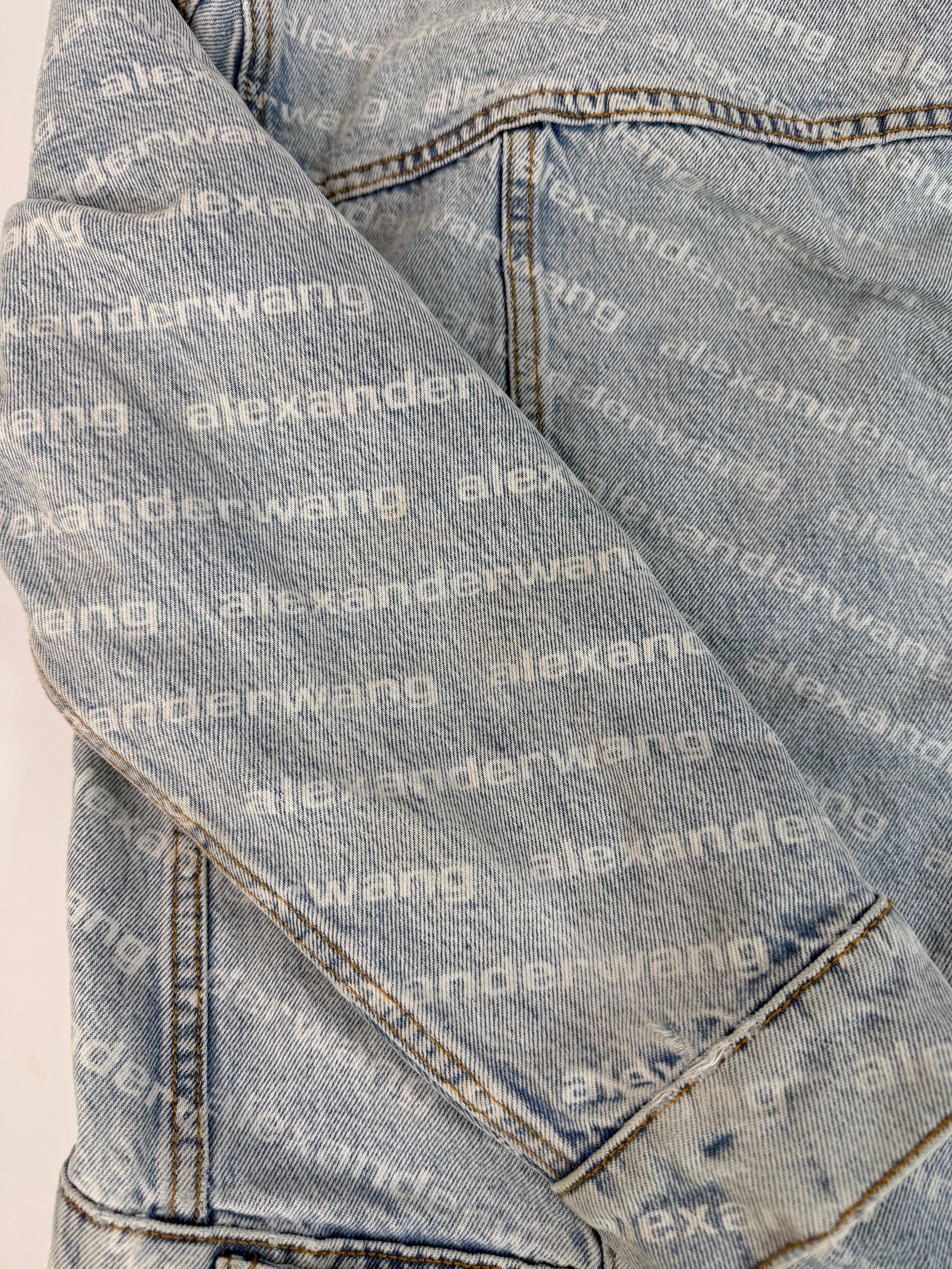 Alexander Wang Blue Falling Back Logo Denim Jacket (M/UK10)