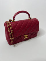 Chanel Mini Rectangle Flap Bag In Raspberry