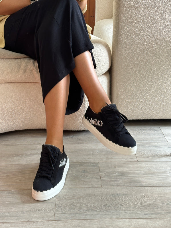 Chloe Lauren Black Sneakers (Size 40/ UK 7 )