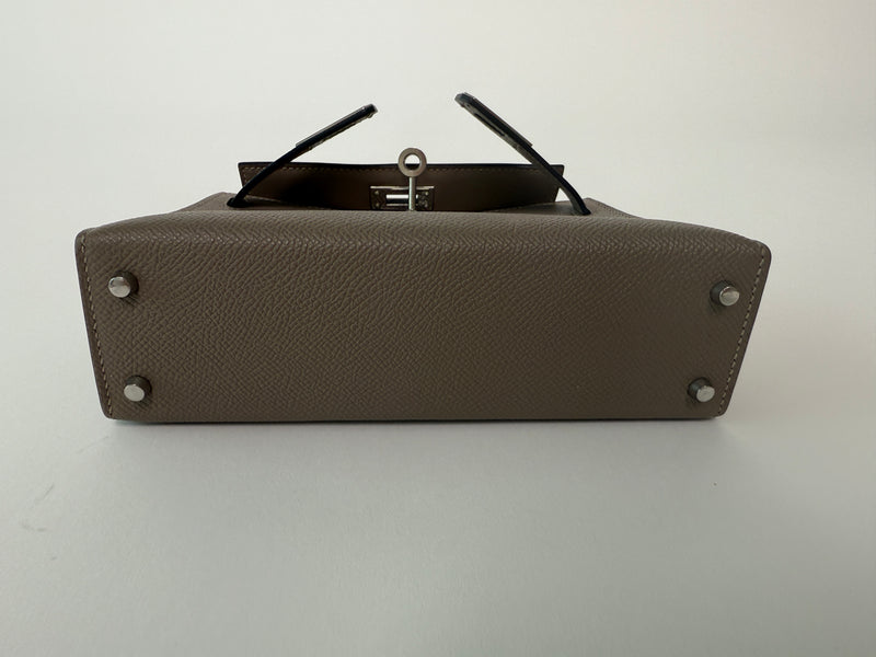 Hermés Mini Kelly Gris Asphalt In Epsom Leather With PHW