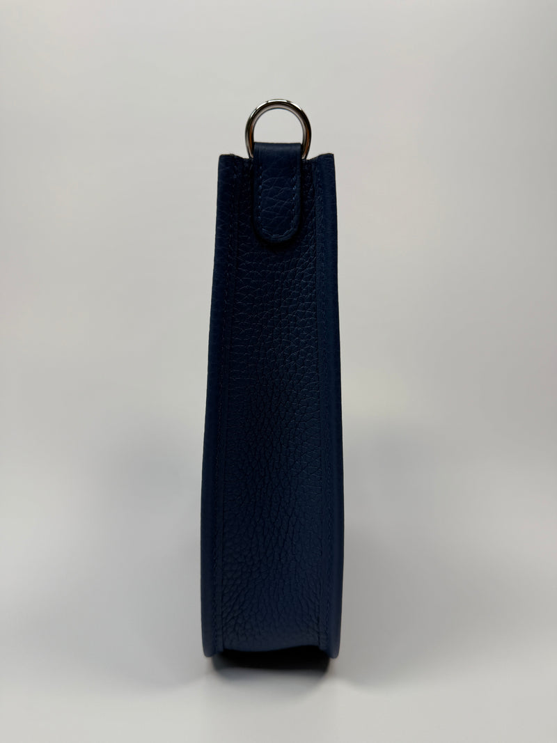 Hermès Evelyne TPM In Blue Tie With PHW