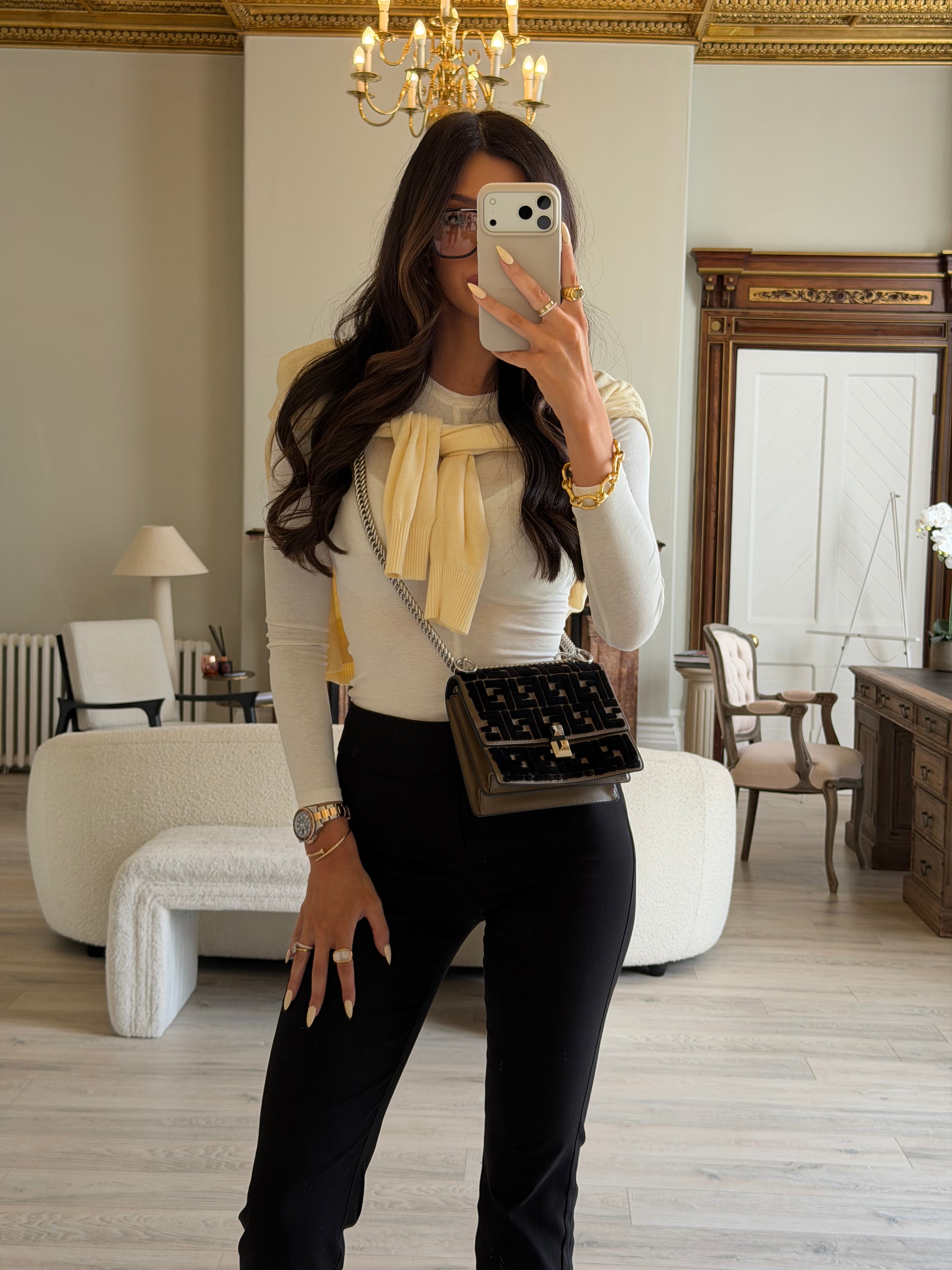 Fendi Vitello Liberty Velvet FF Small Kan I Shoulder Bag In Excellent condition. 100% Authenticity guarantee. 