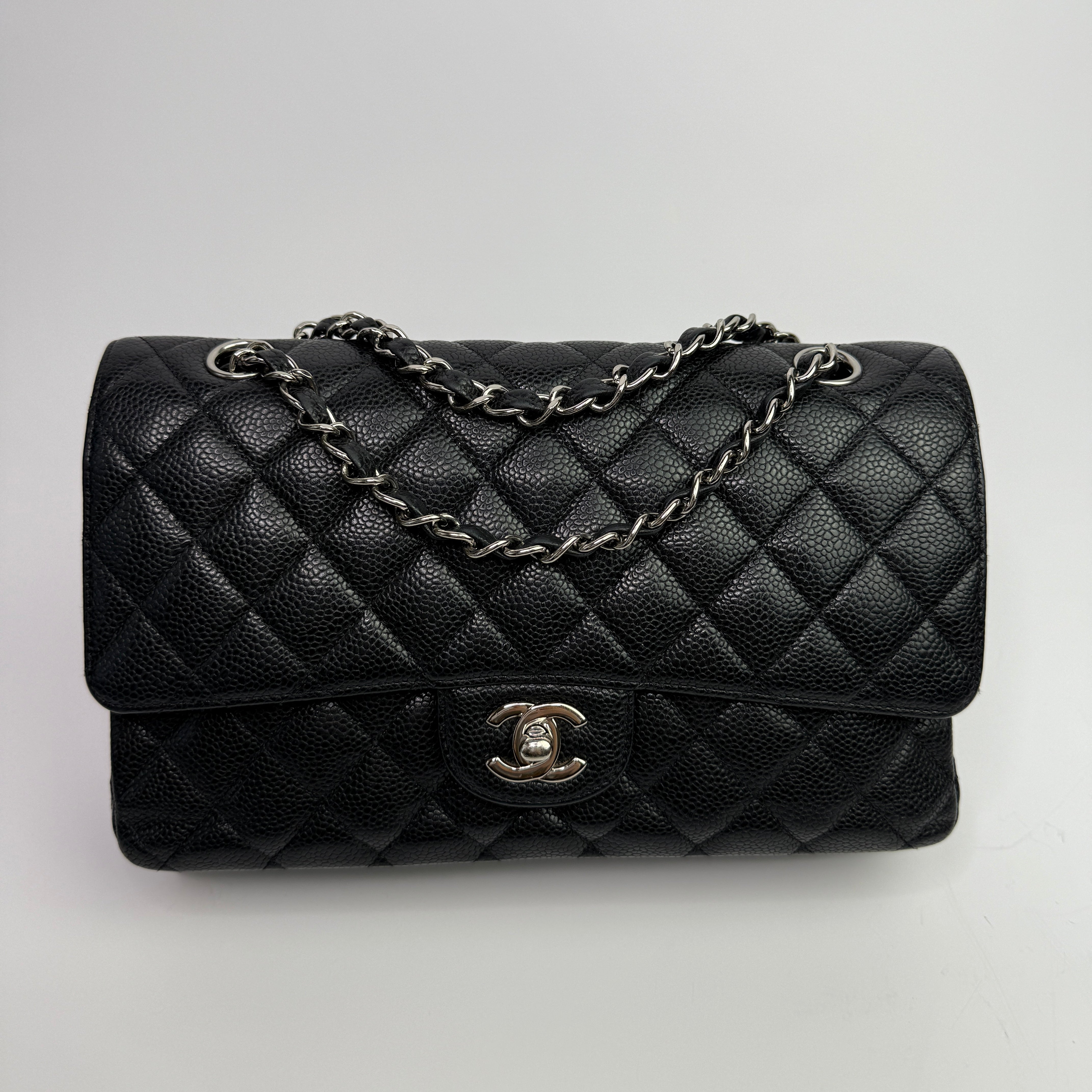 Chanel Medium Classic Double Flap Black Caviar Leather With SHW