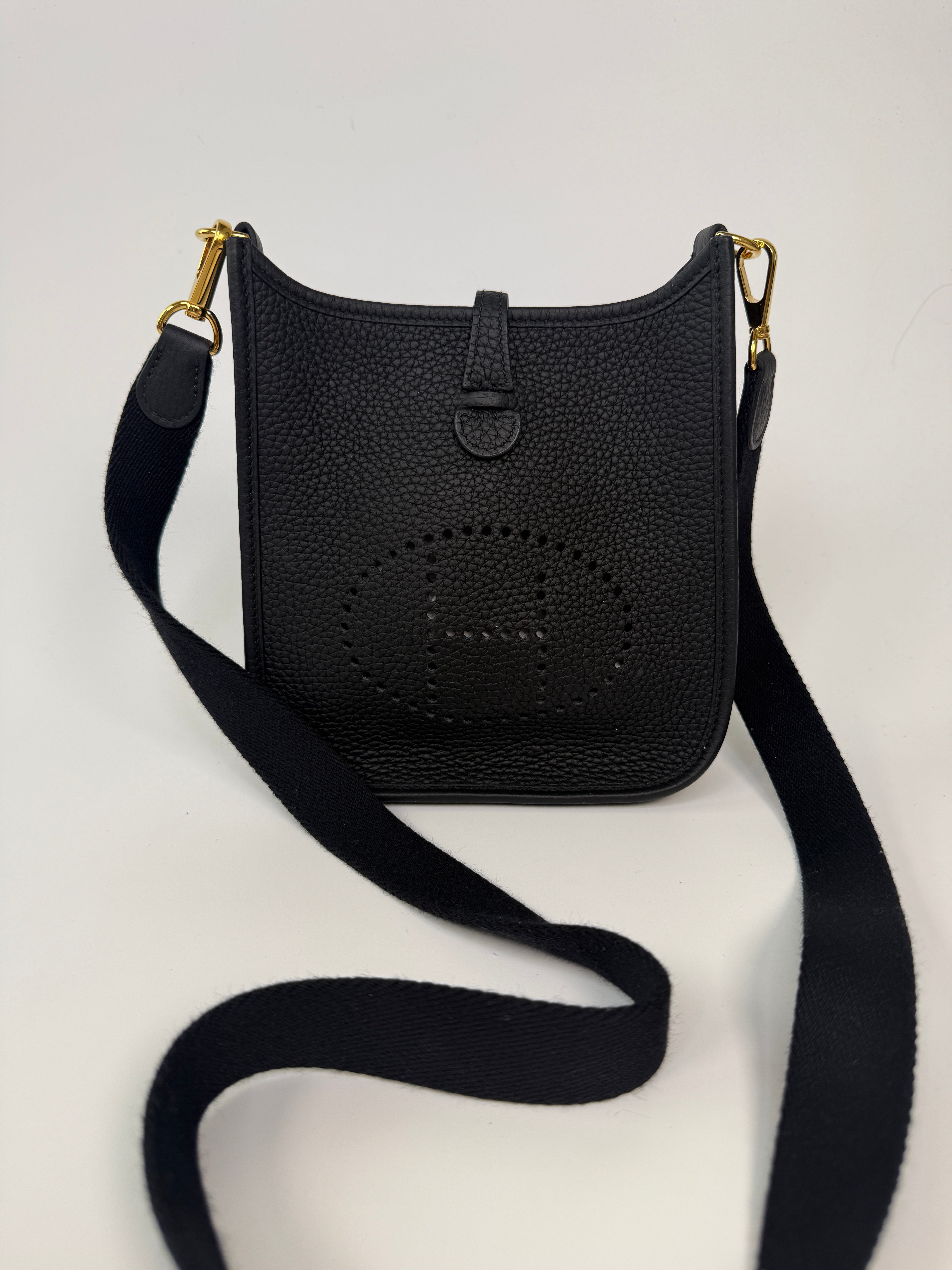 Hermès Evelyne TPM Black Clemence Leather Gold Hardware