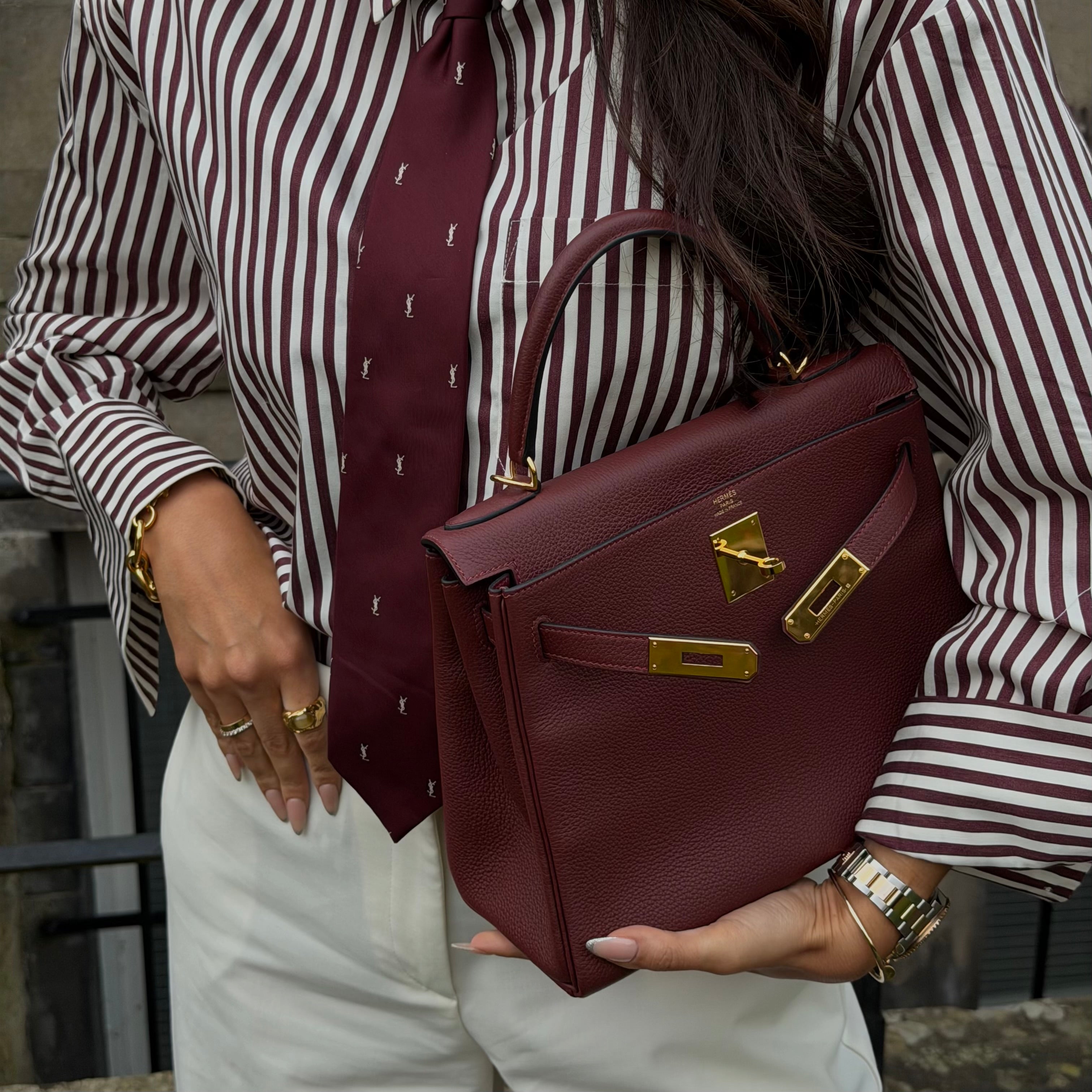 *Luxe Top Pick*                                                                                                   Hermès Kelly 28 In Rouge H Togo Leather With Gold Hardware