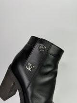 Chanel CC Turnlock Ankle Boots (Size 39/UK6)