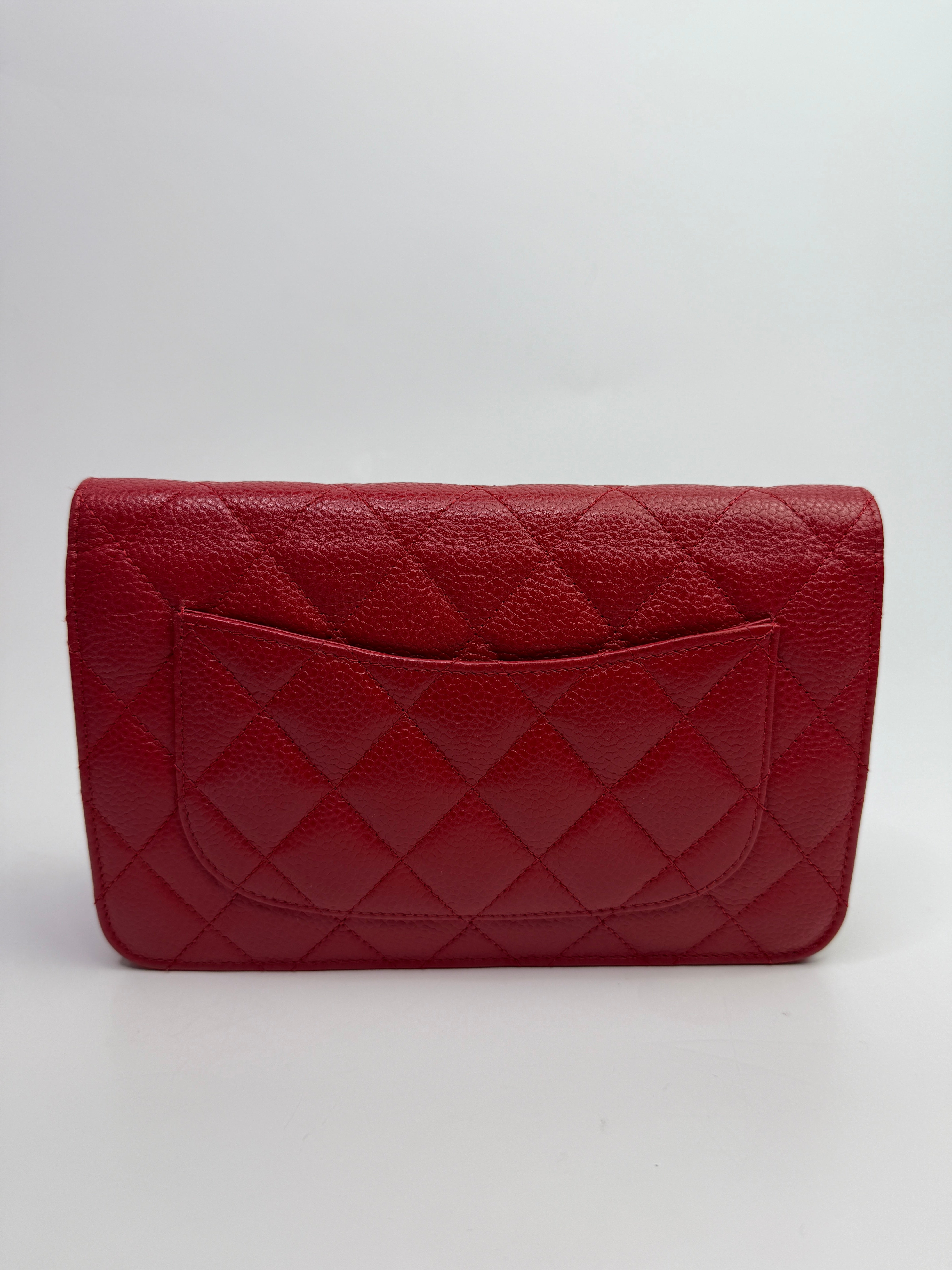 Chanel Wallet On Chain Red Caviar Leather With SHW