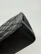 Chanel Jumbo Classic Flap Bag In Black Lambskin Leather With GHW