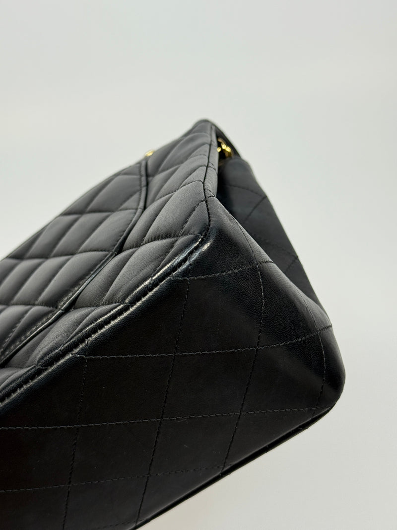 Chanel Jumbo Classic Flap Bag In Black Lambskin Leather With GHW