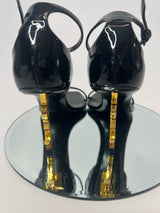 Saint Laurent Black Opyum Sandals (Size 37.5 /UK 4.5 )