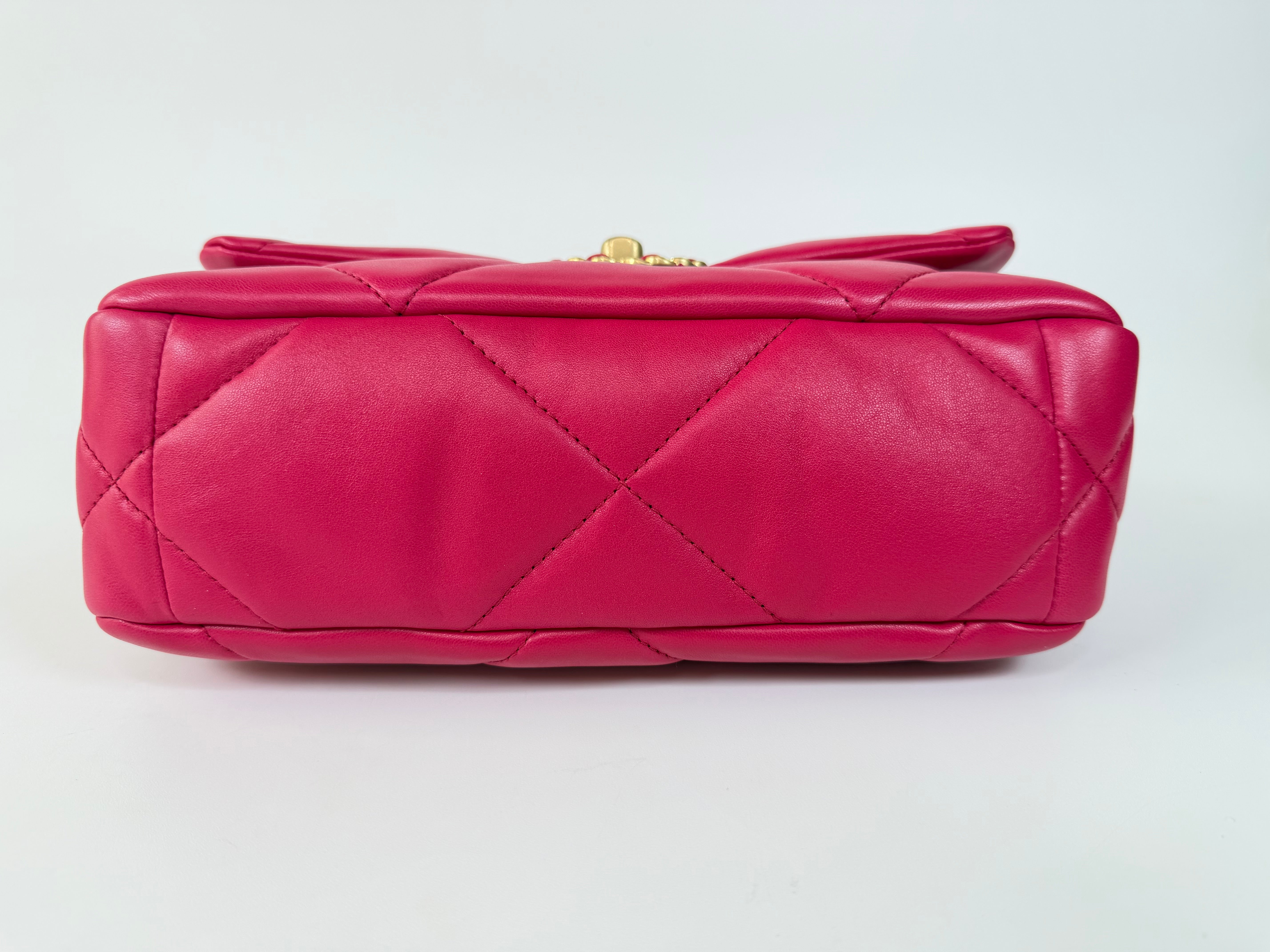 Chanel 19 Small In Pink Lambskin Leather With Mixed Hardware 100% authentic and preloved in excellent condition