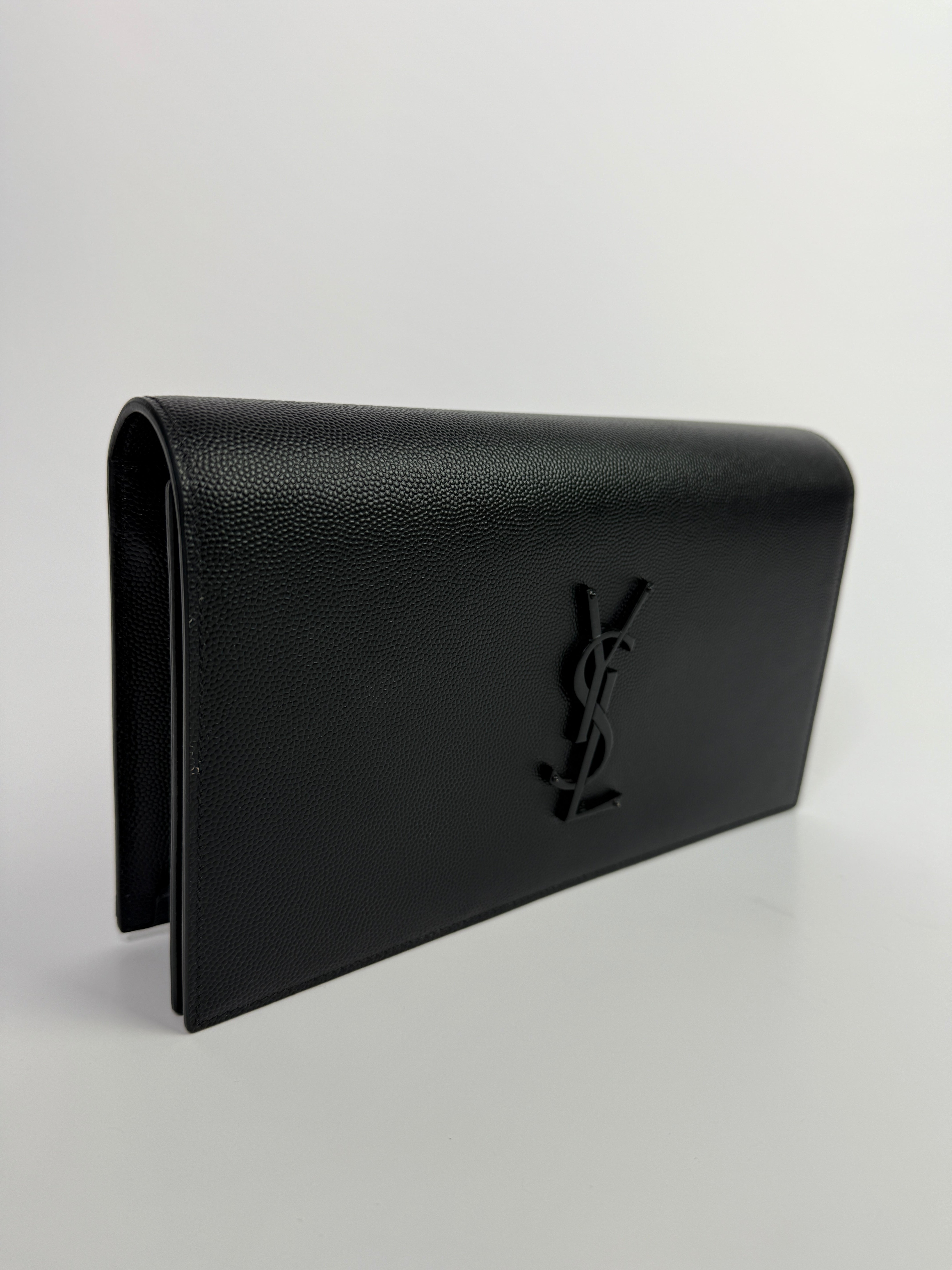 Saint Laurent Belle De Jour Clutch In Black Leather