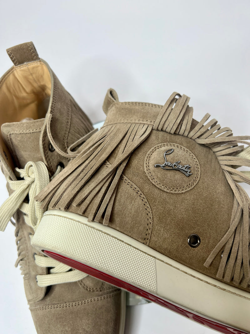 Christian Louboutin Brown Fringed High Top Trainers (Size 43.5 /UK 9.5)