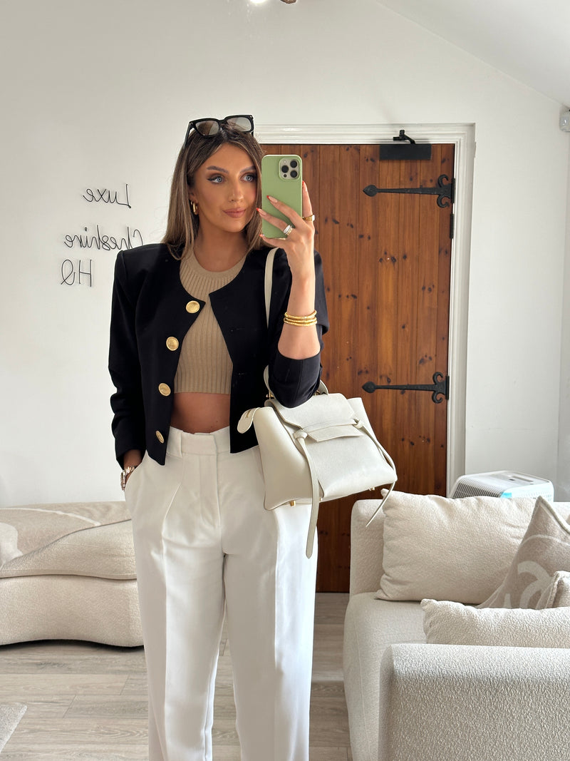 Celine Micro Belt Bag In White Grained Leather