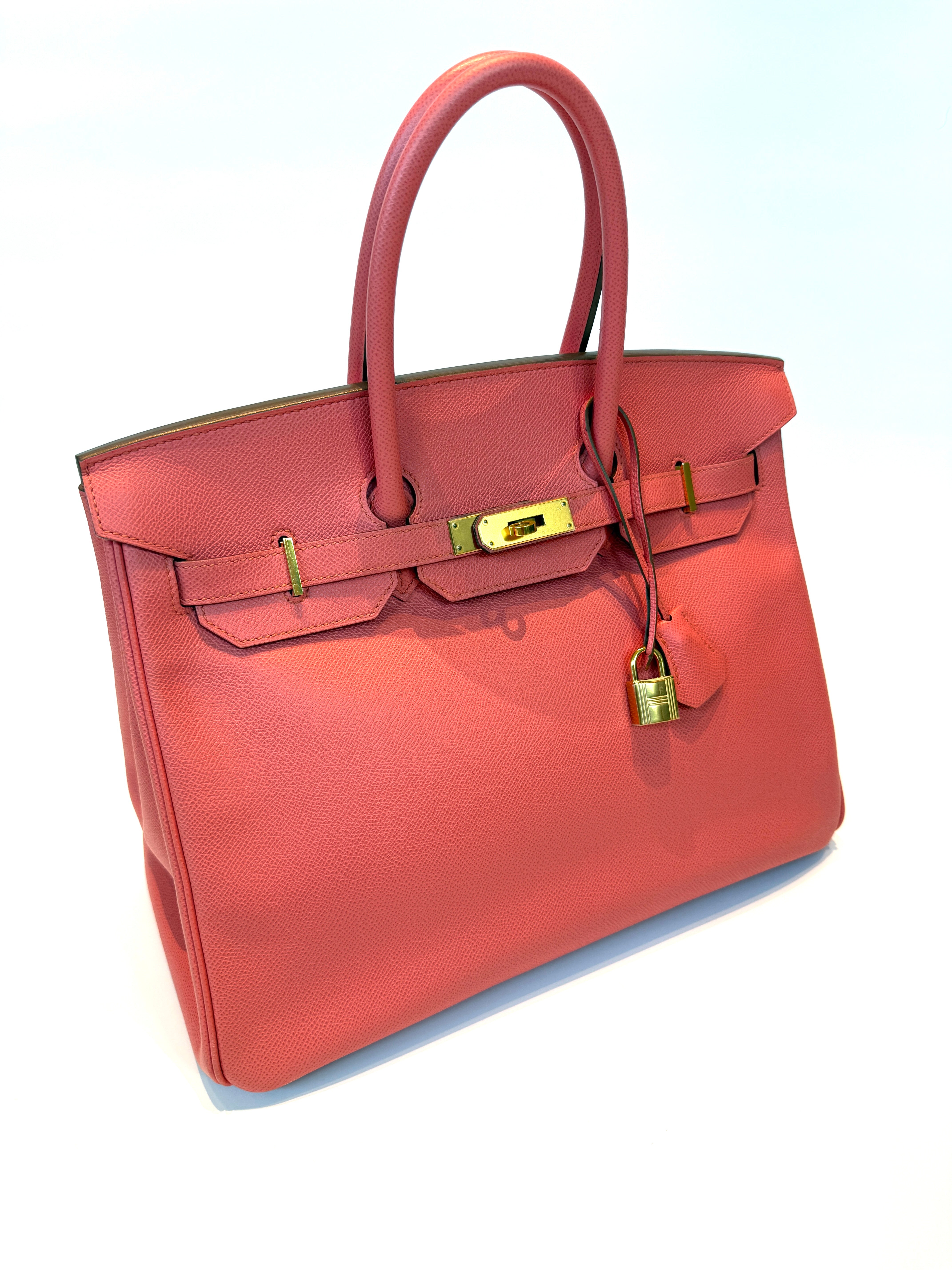 Hermès Birkin 35 Flamingo Pink Epsom Leather With Gold Hardware
Pre Loved & Authentic 