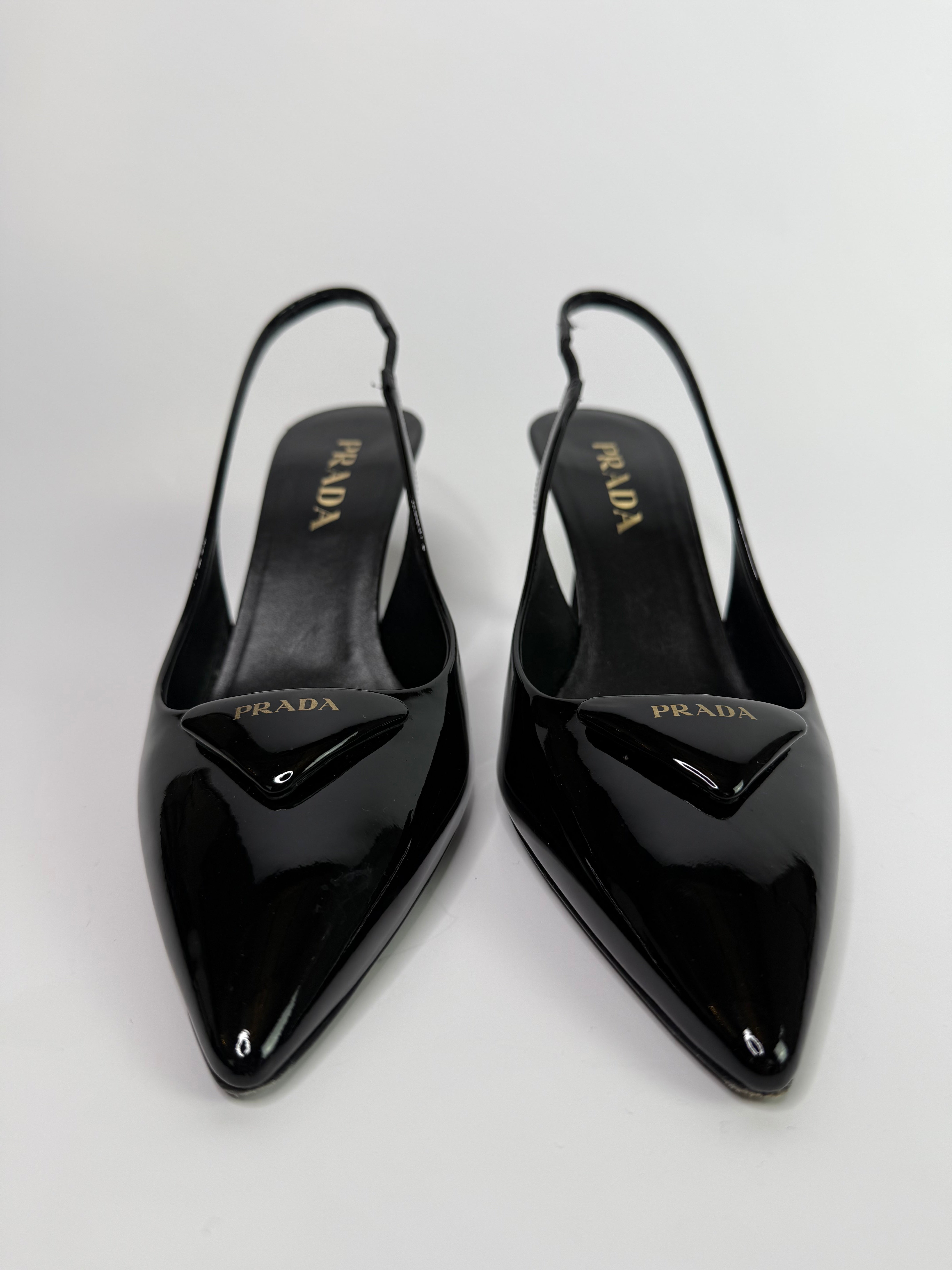 Prada Brushed Leather Slingback Pumps(Size 40/UK7)