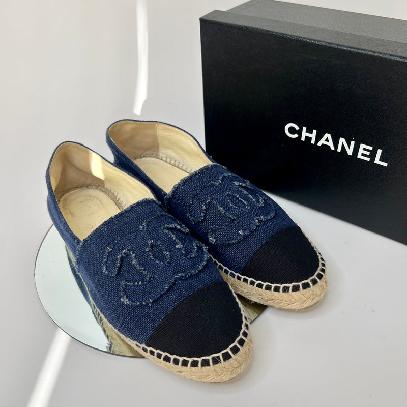 Chanel Navy Espadrilles (Size 40/UK 7)