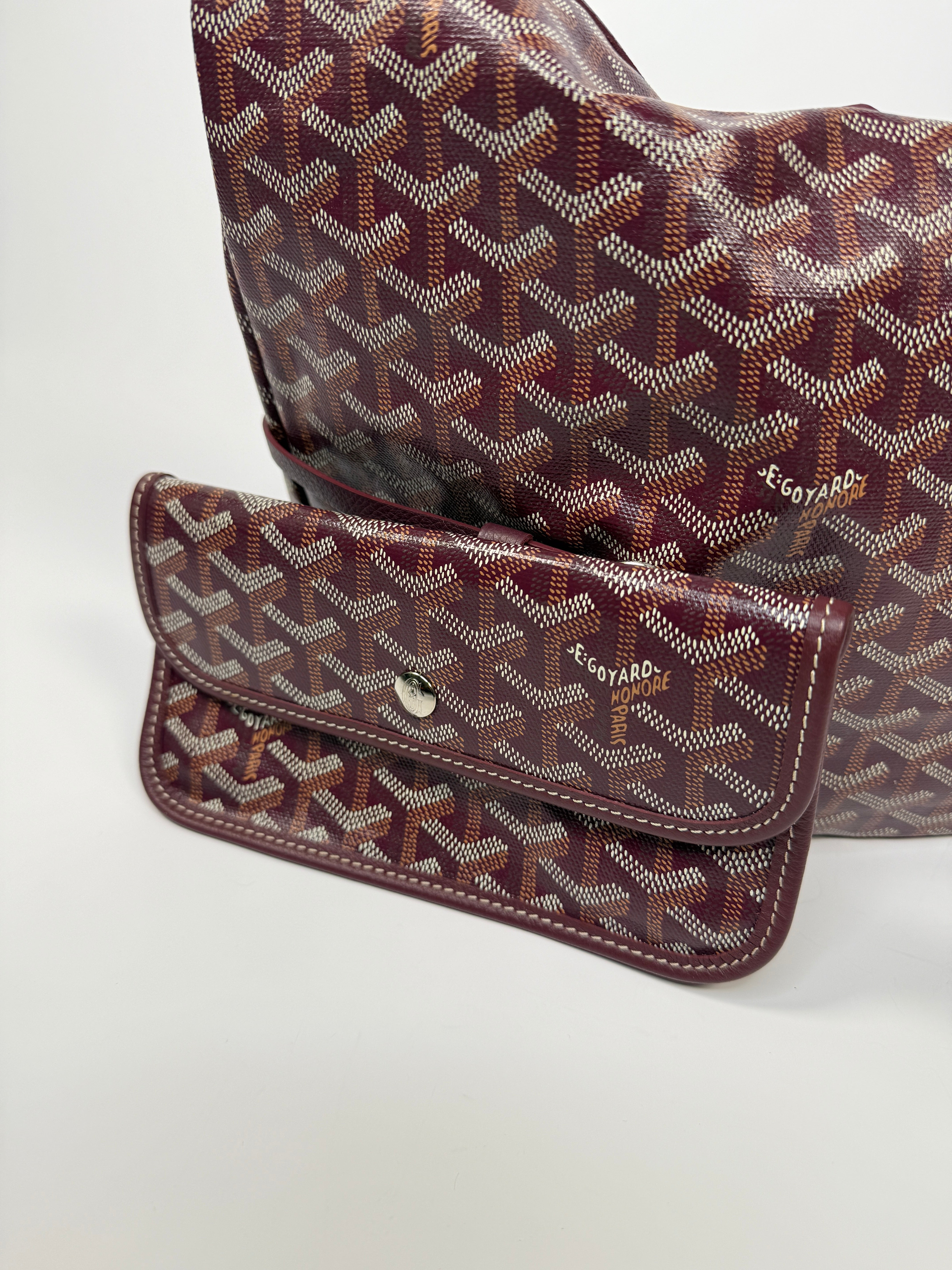 Goyard St Louis PM Tote Bag In Burgundy Coated Canvas. Authentic and preloved. Excellent condition.