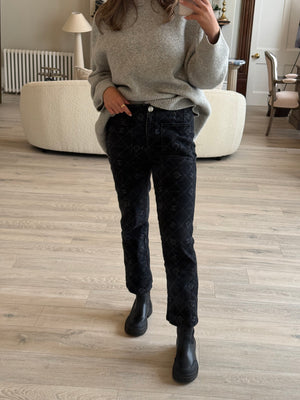 Chanel 23 Metiers D’Art Camellia & CC Logo Jeans (Size 42/UK14)