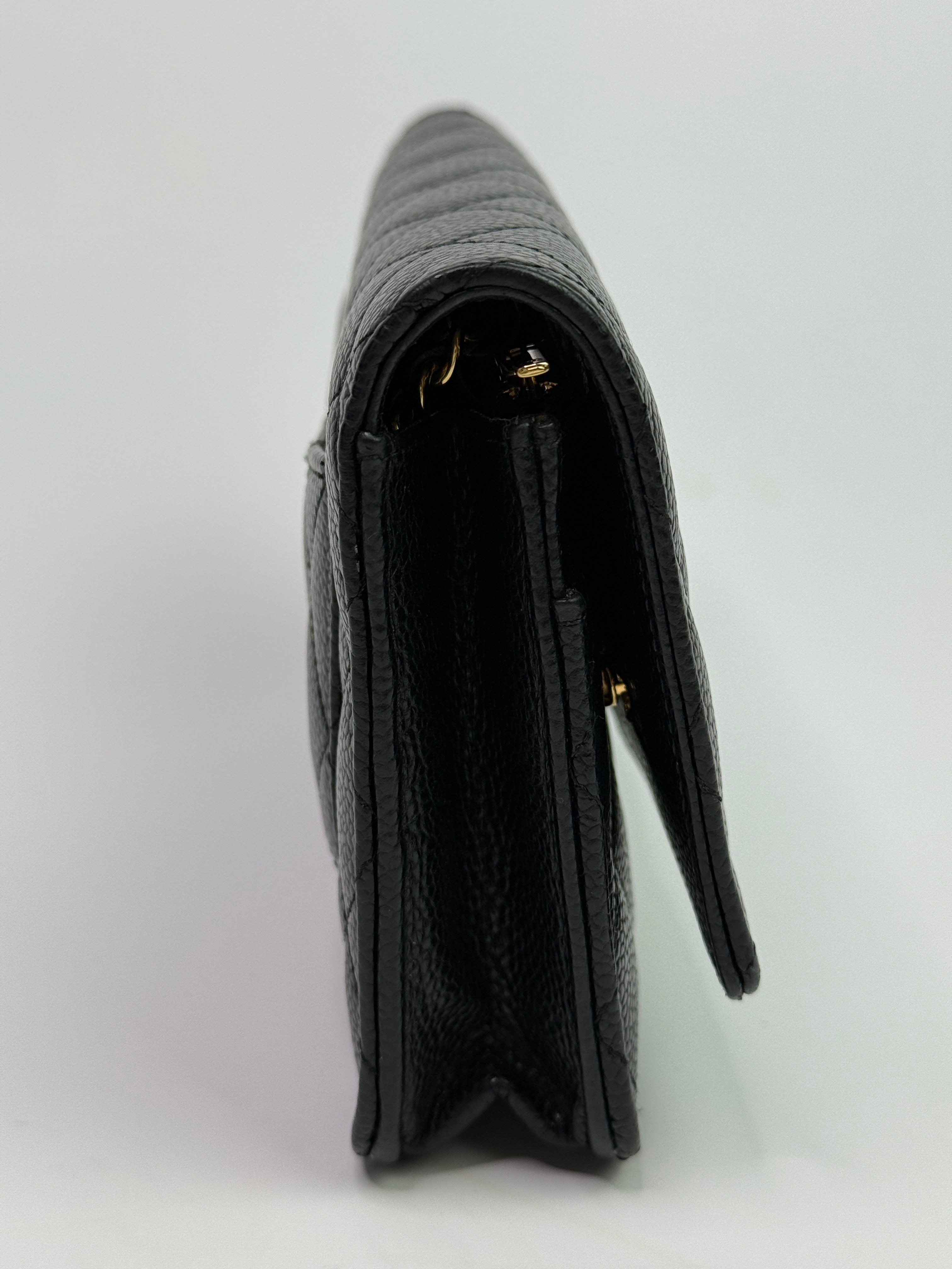 Chanel Wallet On Chain Black Caviar Leather With Gold Hardware
Pre Loved & Authentic 