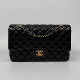Chanel Medium Classic Double Flap Black Lambskin With GHW