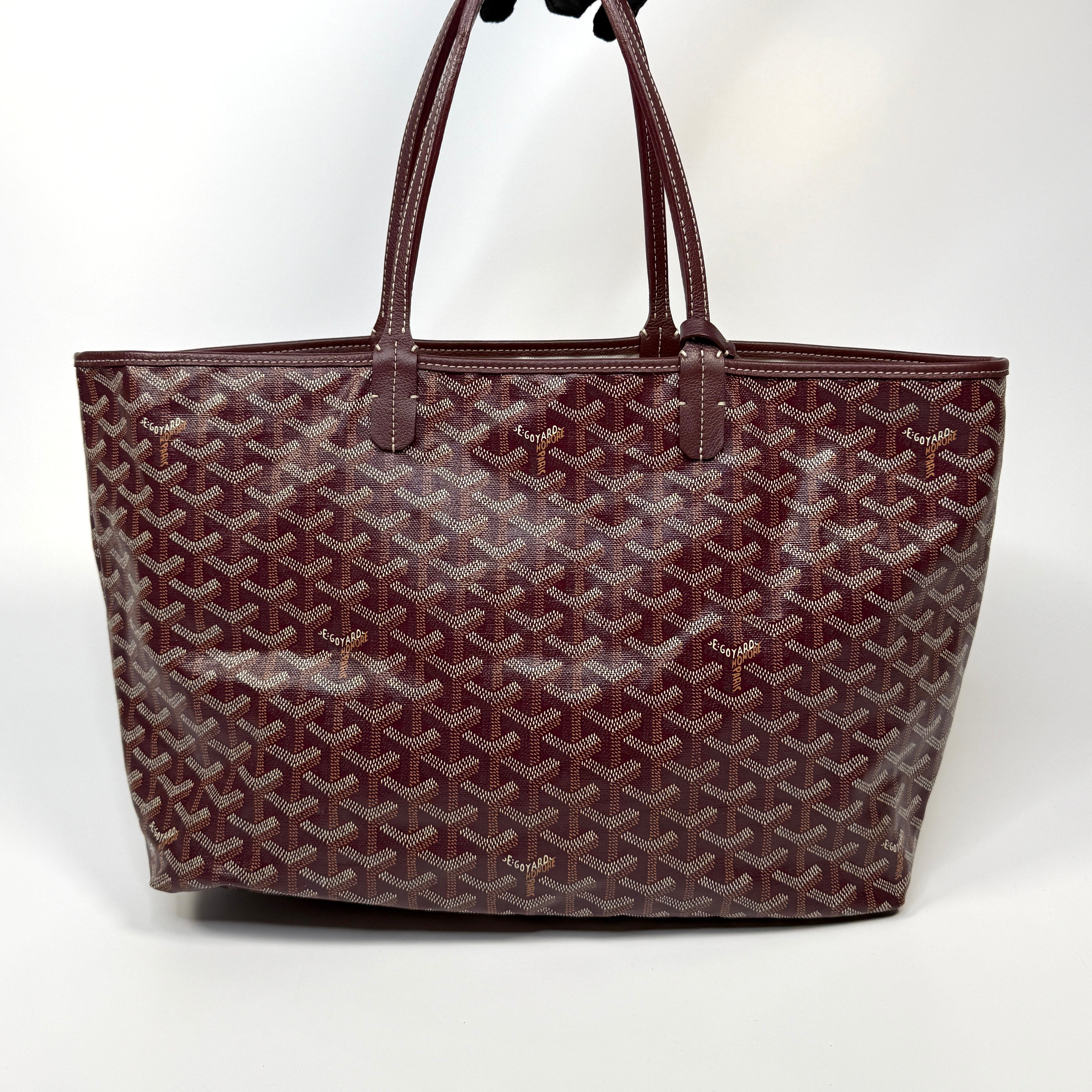 Goyard St Louis PM Tote Bag In Burgundy Coated Canvas. Authentic and preloved. Excellent condition.