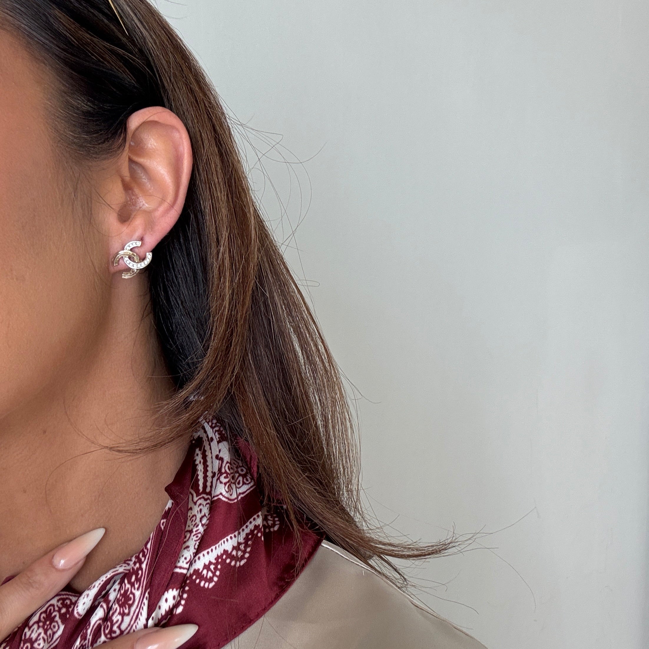 Chanel CC Stud Earrings