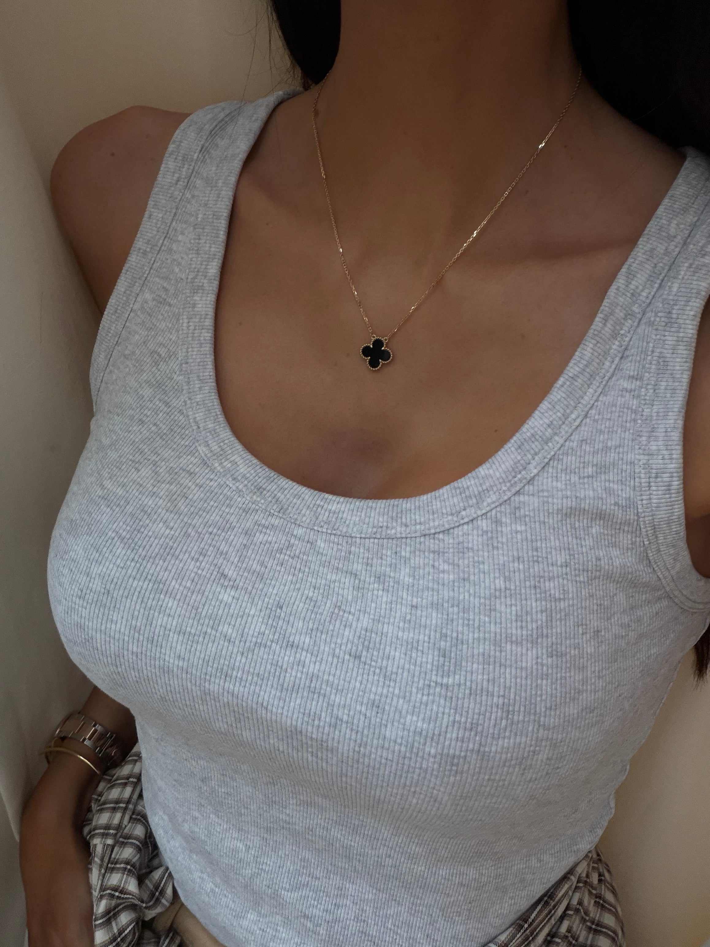 Van Cleef & Arpels Vintage Alhambra Onyx Pendant authentic and preloved in excellent condition.