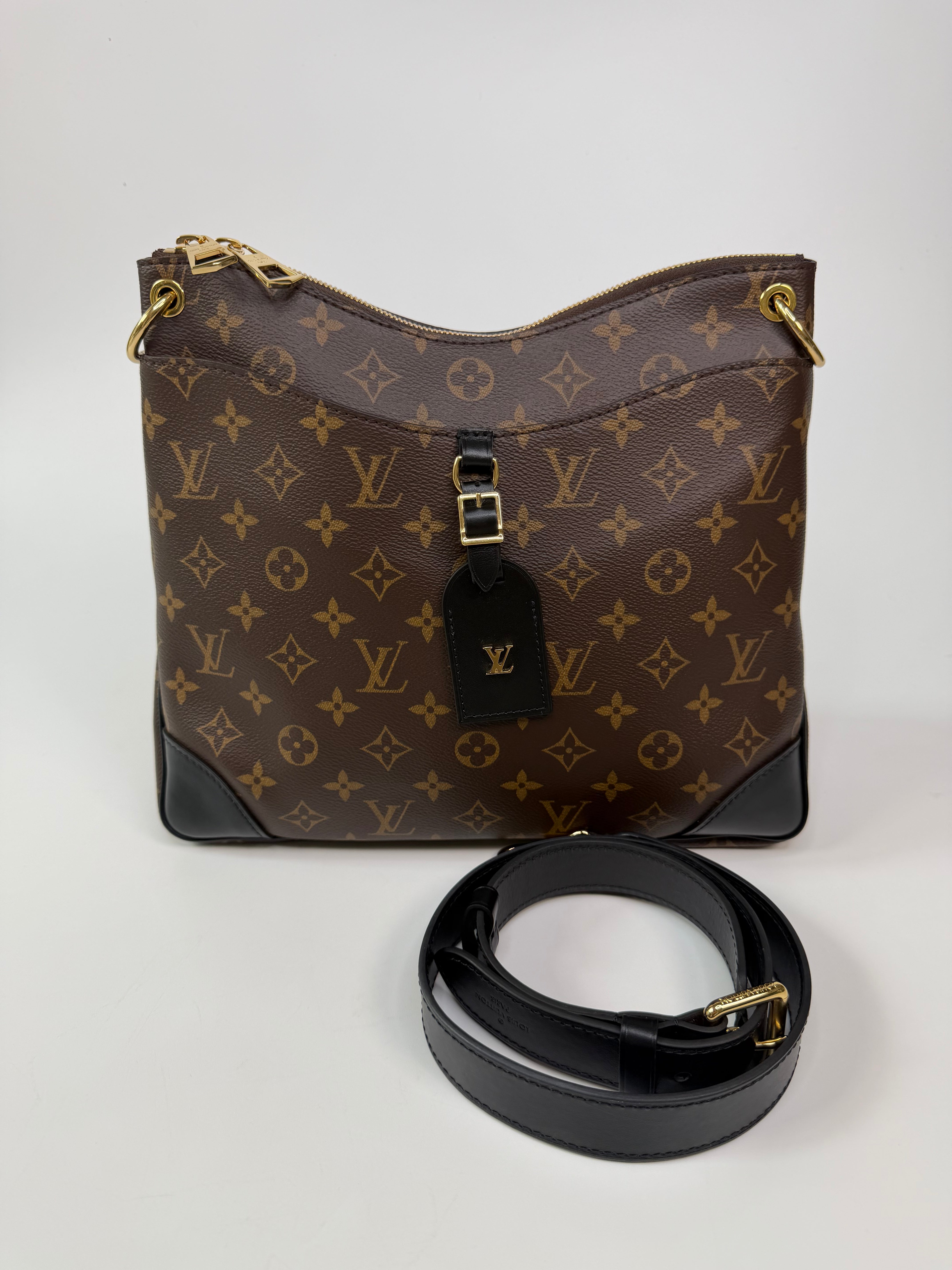Louis Vuitton Odéon MM Bag In Monogram Canvas With Gold Hardware. 100% authentic and preloved in excellent condition