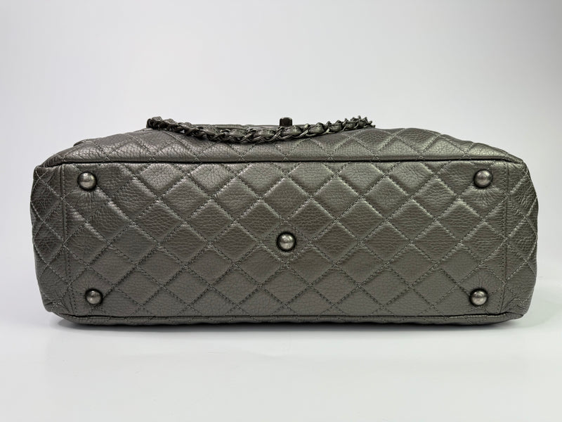 Chanel Airline XXL Classic Flap In Calfskin Leather With RHW
