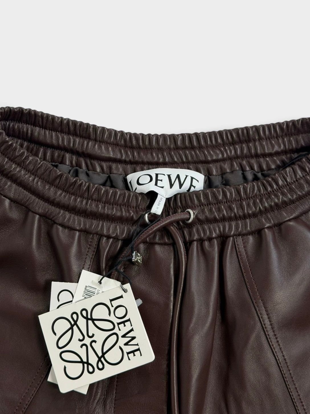 Loewe Shorts In Chocolate Brown Leather (Size S / UK 8) 100% authentic and preloved in excellent condition