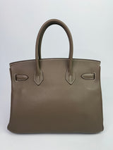 Hermès Birkin 30 In Etoupe Clemence Leather With PHW