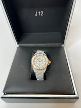 Chanel J12 White And Rose Gold Diamond Dial Watch