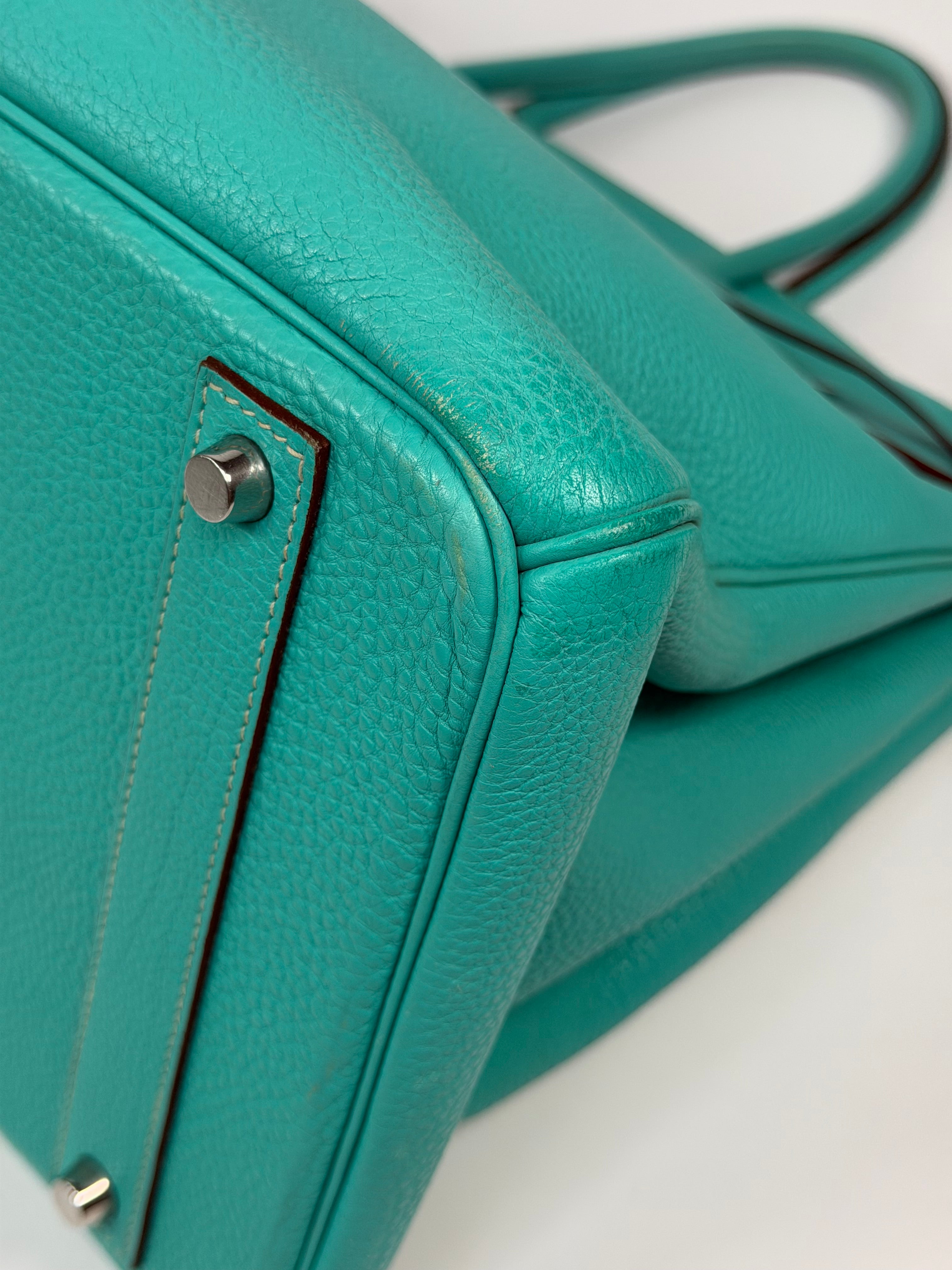 Hermès Birkin 40 In Bleu Lagoon Togo Leather With Palladium Hardware
