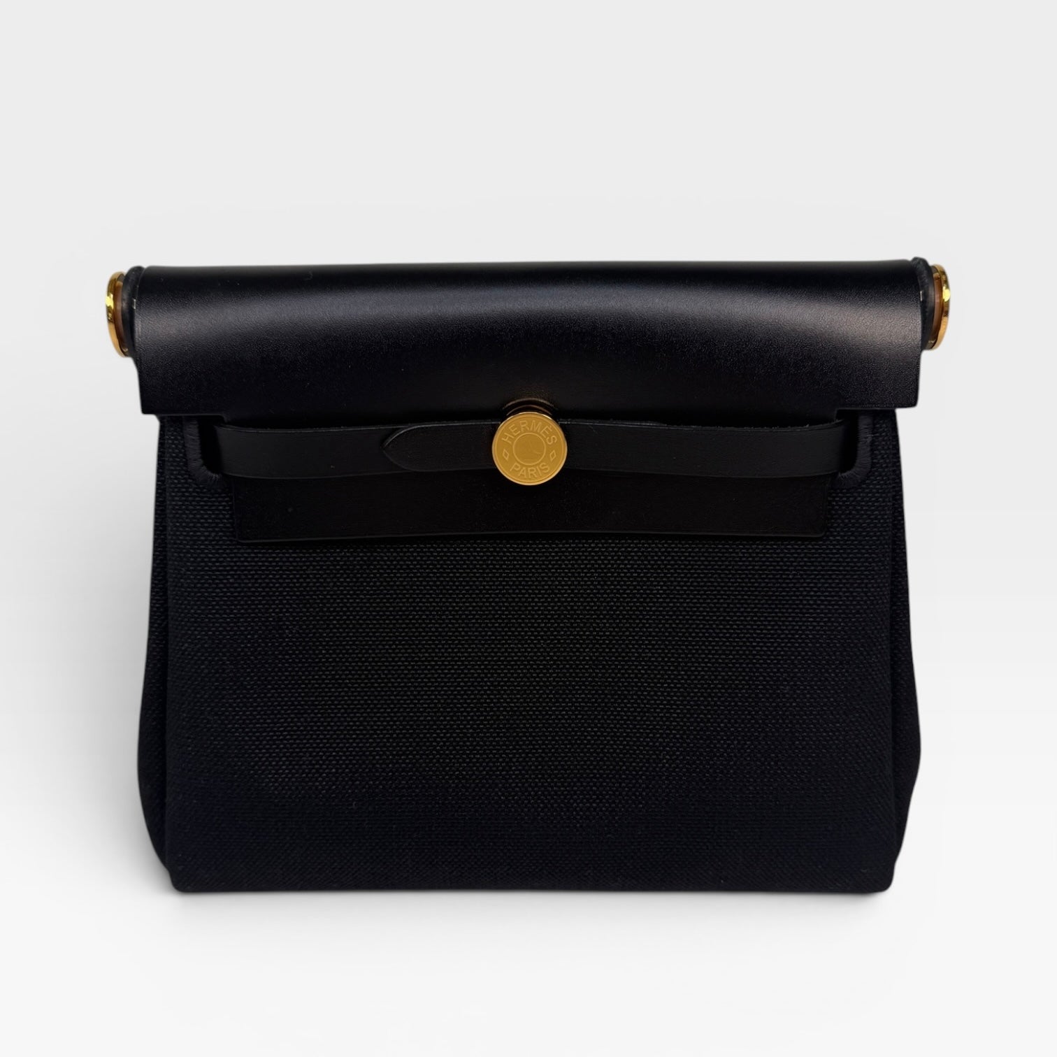Box Fresh Hermès Herbag Zip 20 Retourne Toile Militaire Vache Hunter Noir With Gold Hardware
