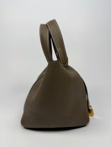 Hermès Picotin 18 In Etoupe Clemence Leather With GHW