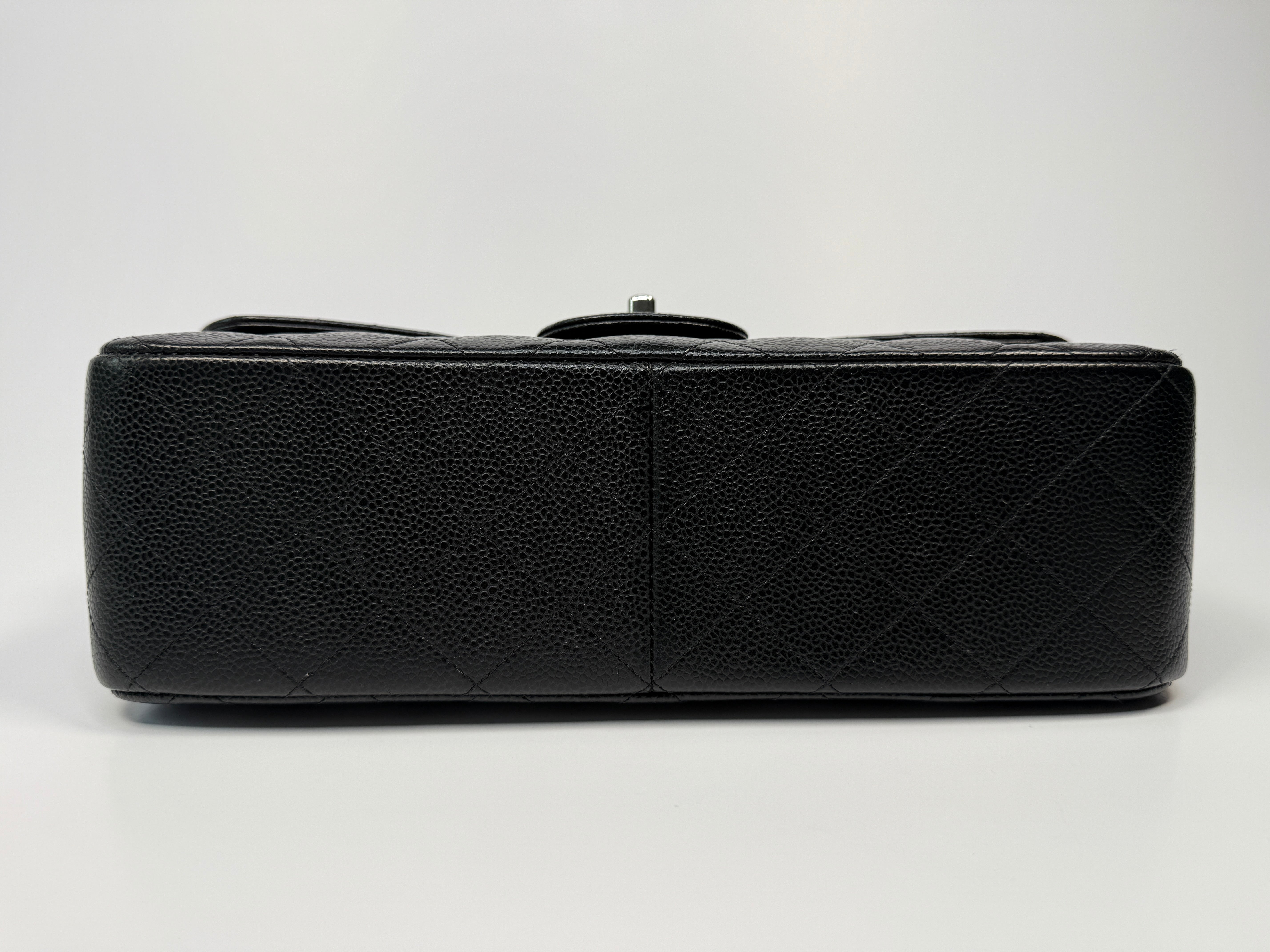 Chanel Black Caviar Leather Jumbo Classic Double Flap Silver Hardware
Pre Loved & Authentic 