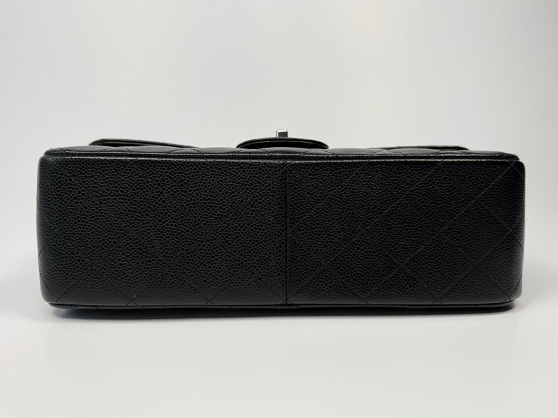 Chanel Black Caviar Leather Jumbo Classic Double Flap SHW