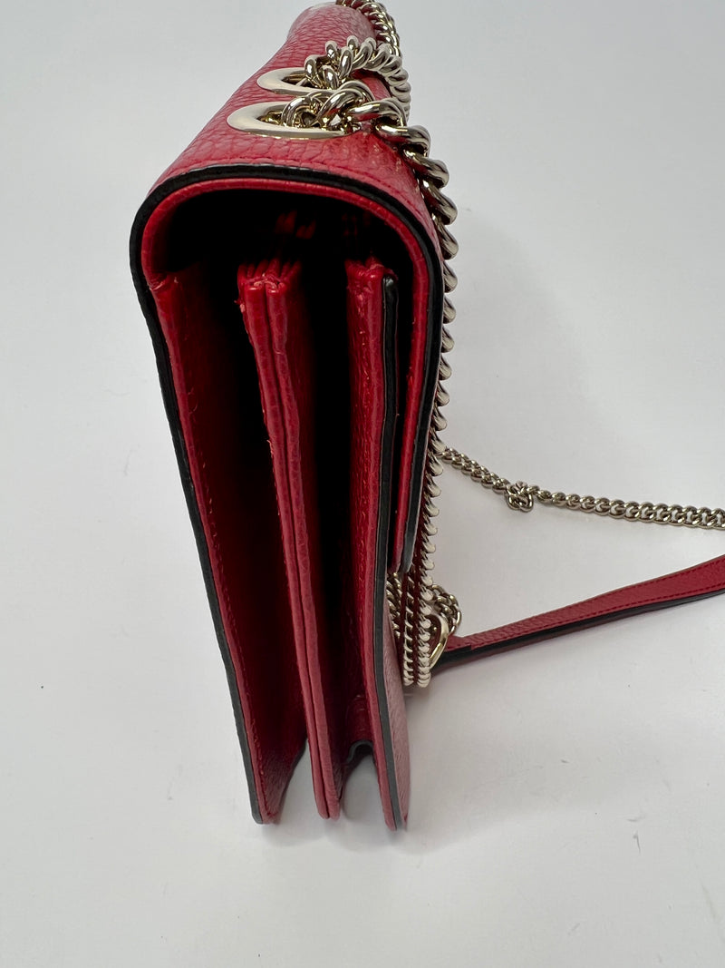 Gucci Dollar Interlocking Bag In Red Leather