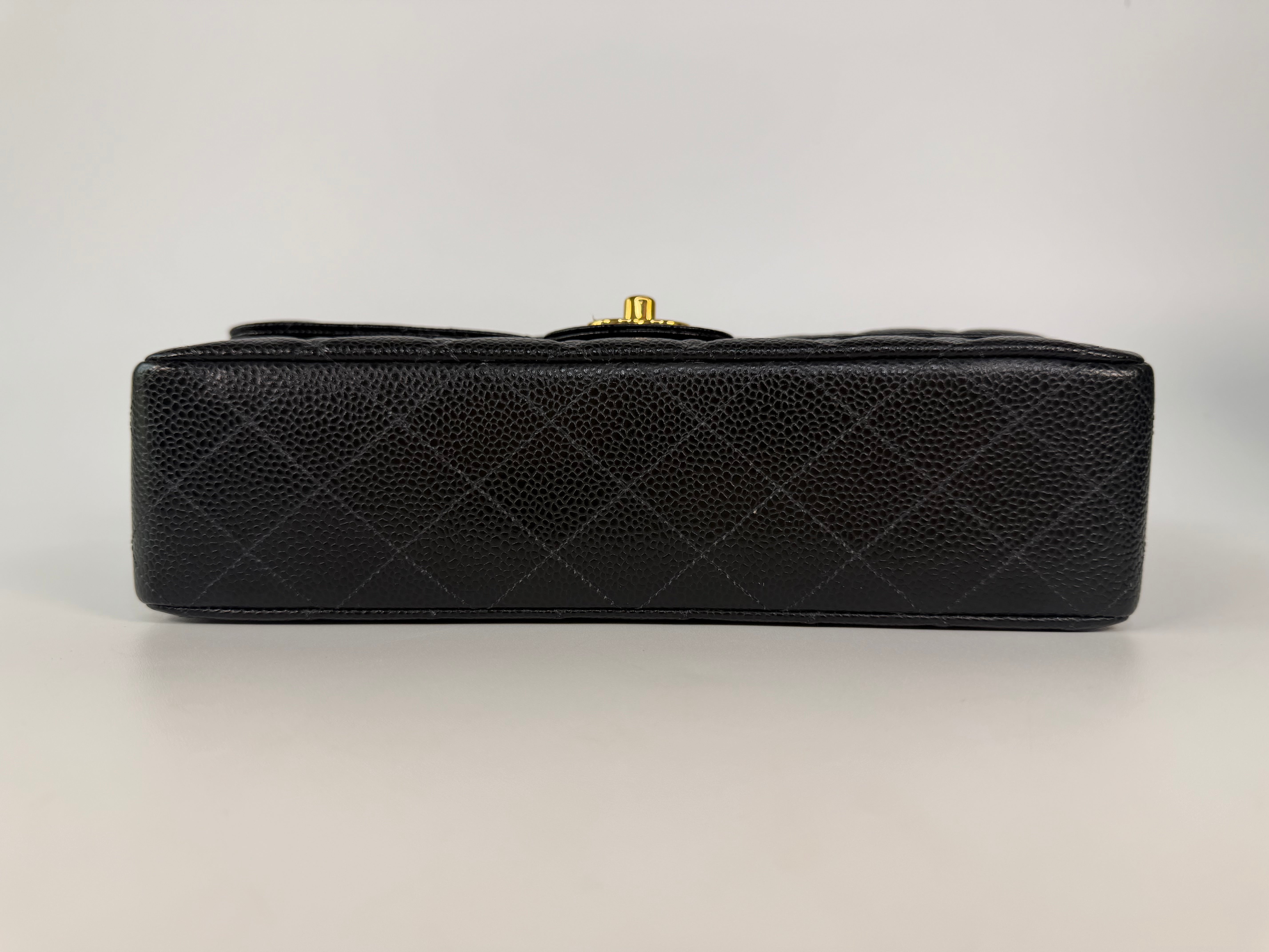 Chanel Medium Classic Double Flap In Black Caviar Leather Gold Hardware 100% authentic and preloved in excellent condition