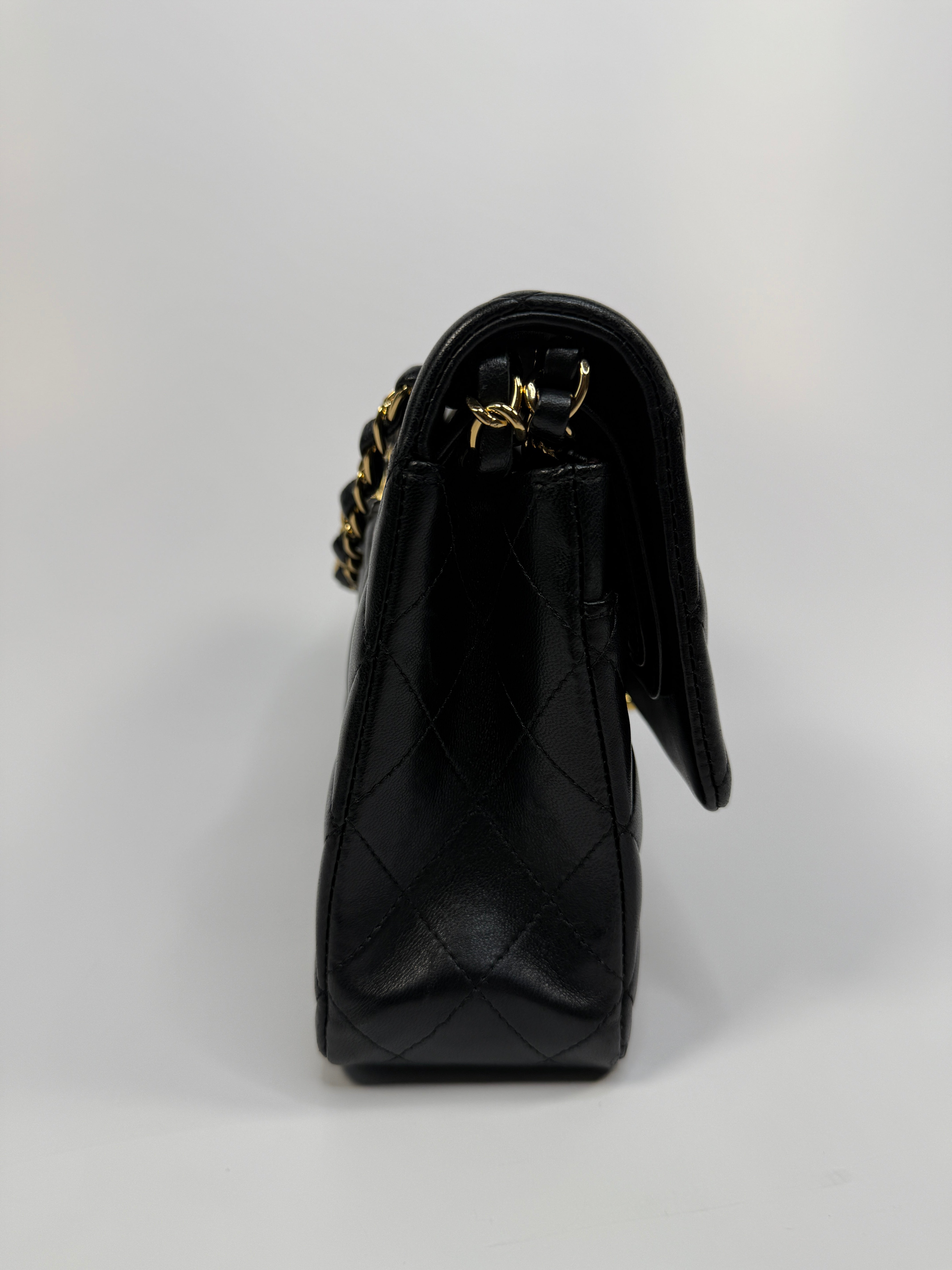 Chanel Medium Classic Double Flap Black Lambskin With Gold Hardware
Pre Loved & Authentic 