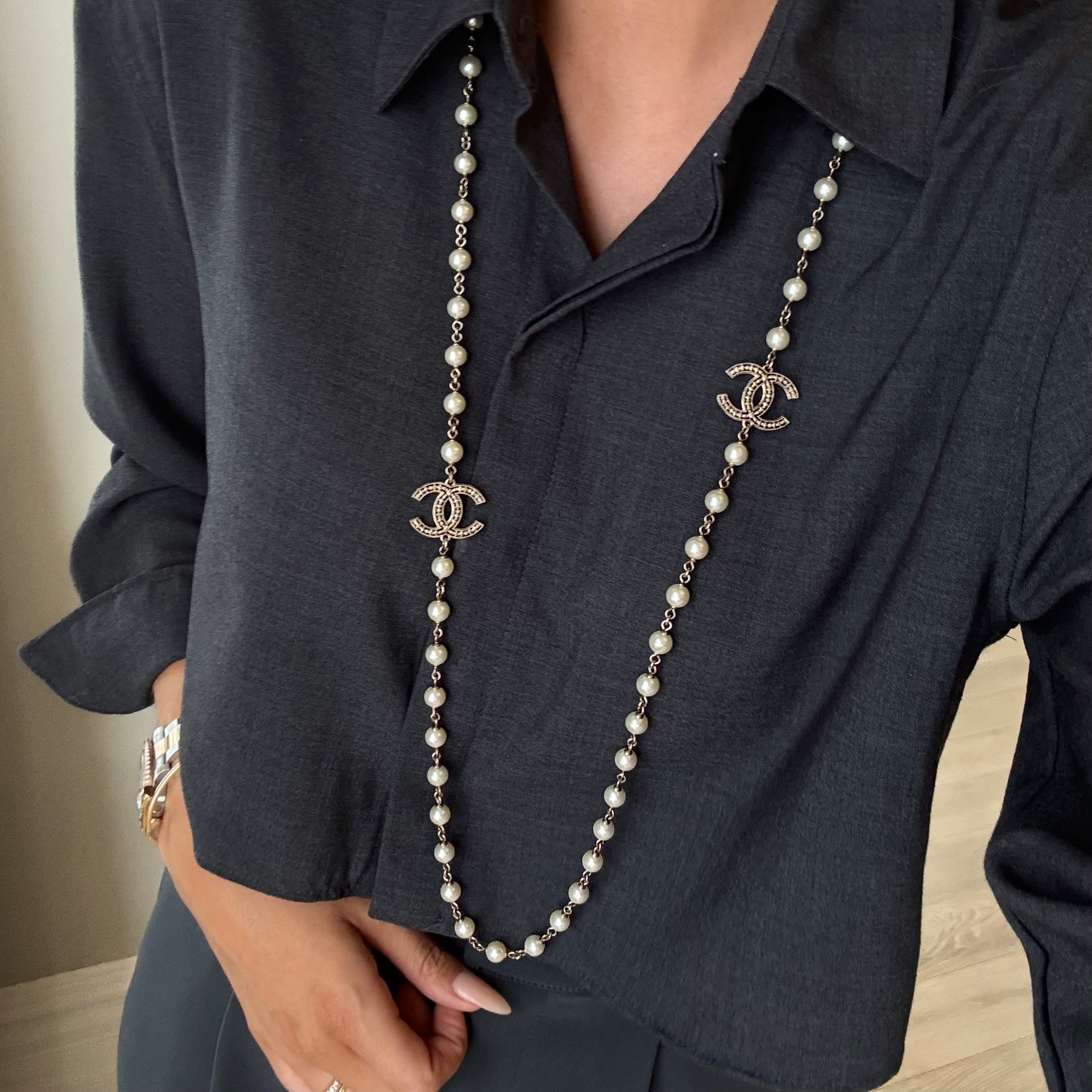 Chanel CC Pearl Necklace