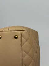 Chanel Coco Large Top Handle In Beige Caviar Leather With GHW