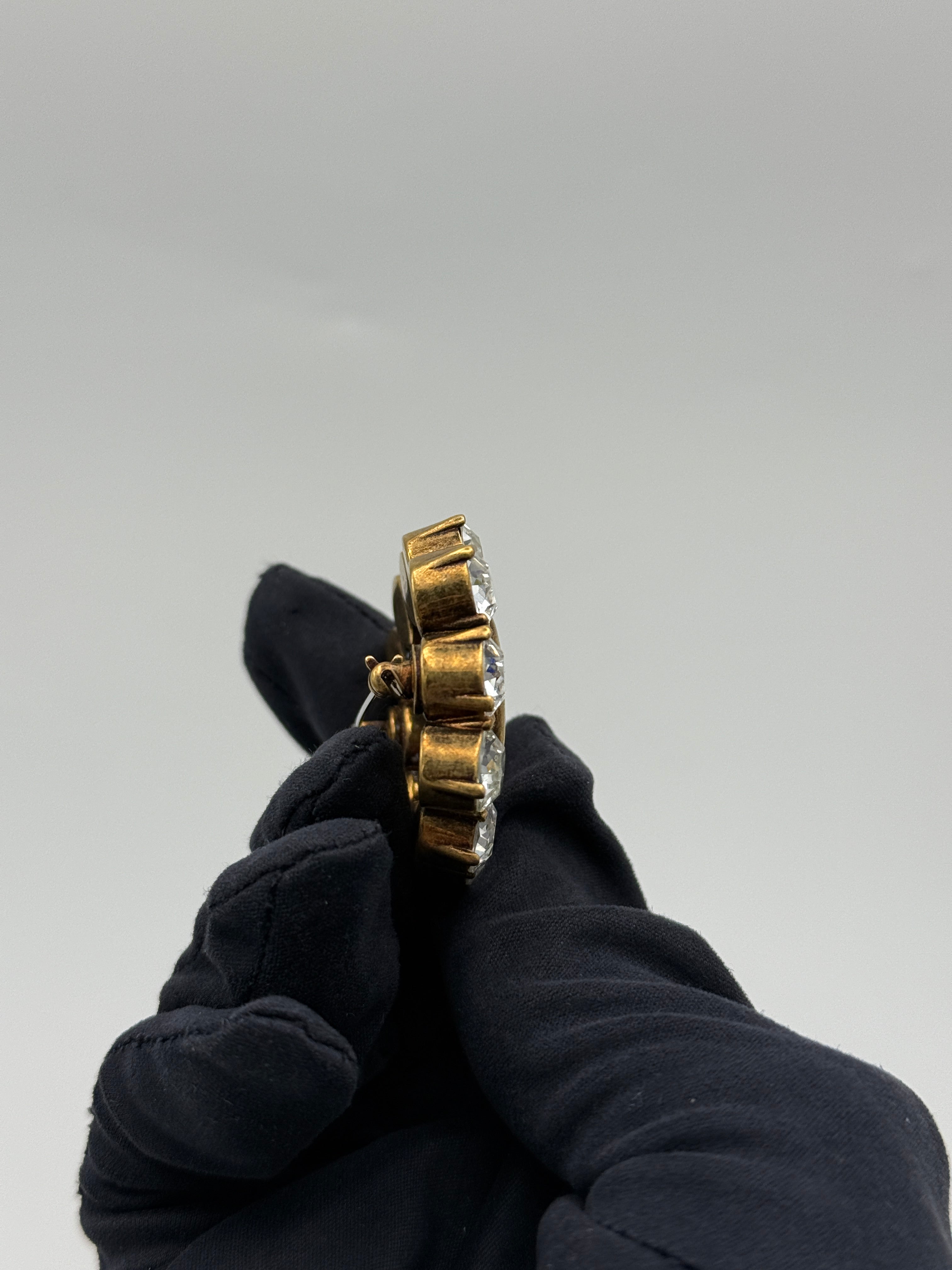 Gucci Double G Crystal Brooch