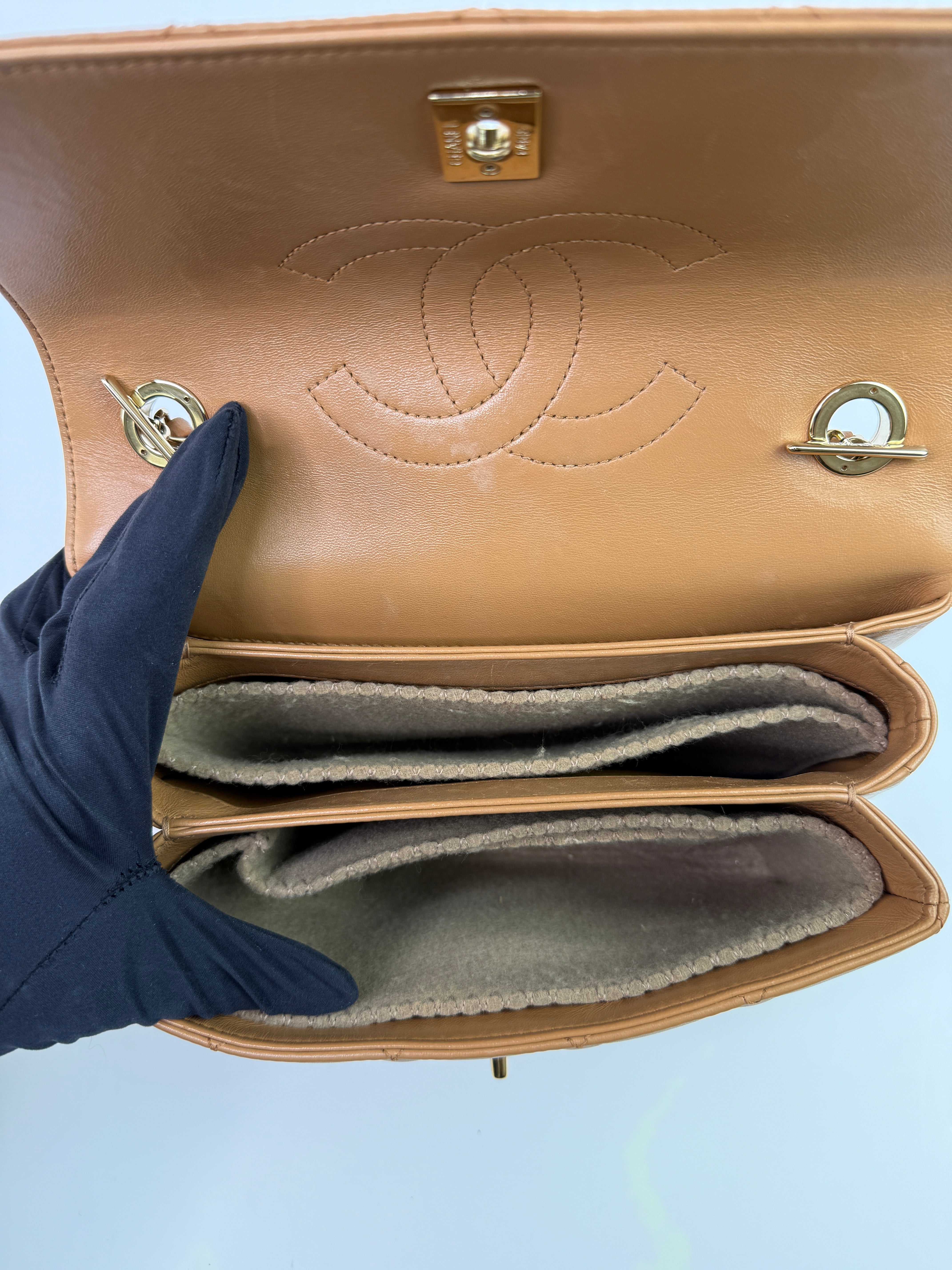 Chanel Caramel Small Trendy In Lambskin Leather